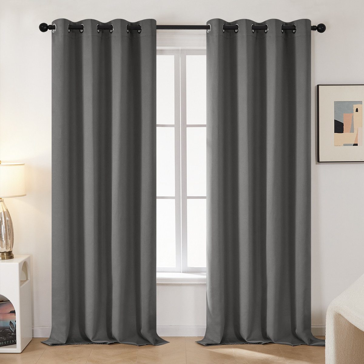 Deconovo Verdunkelungsvorhang Gardinen mit Ösen Blickdichte Vorhang Kältesc günstig online kaufen