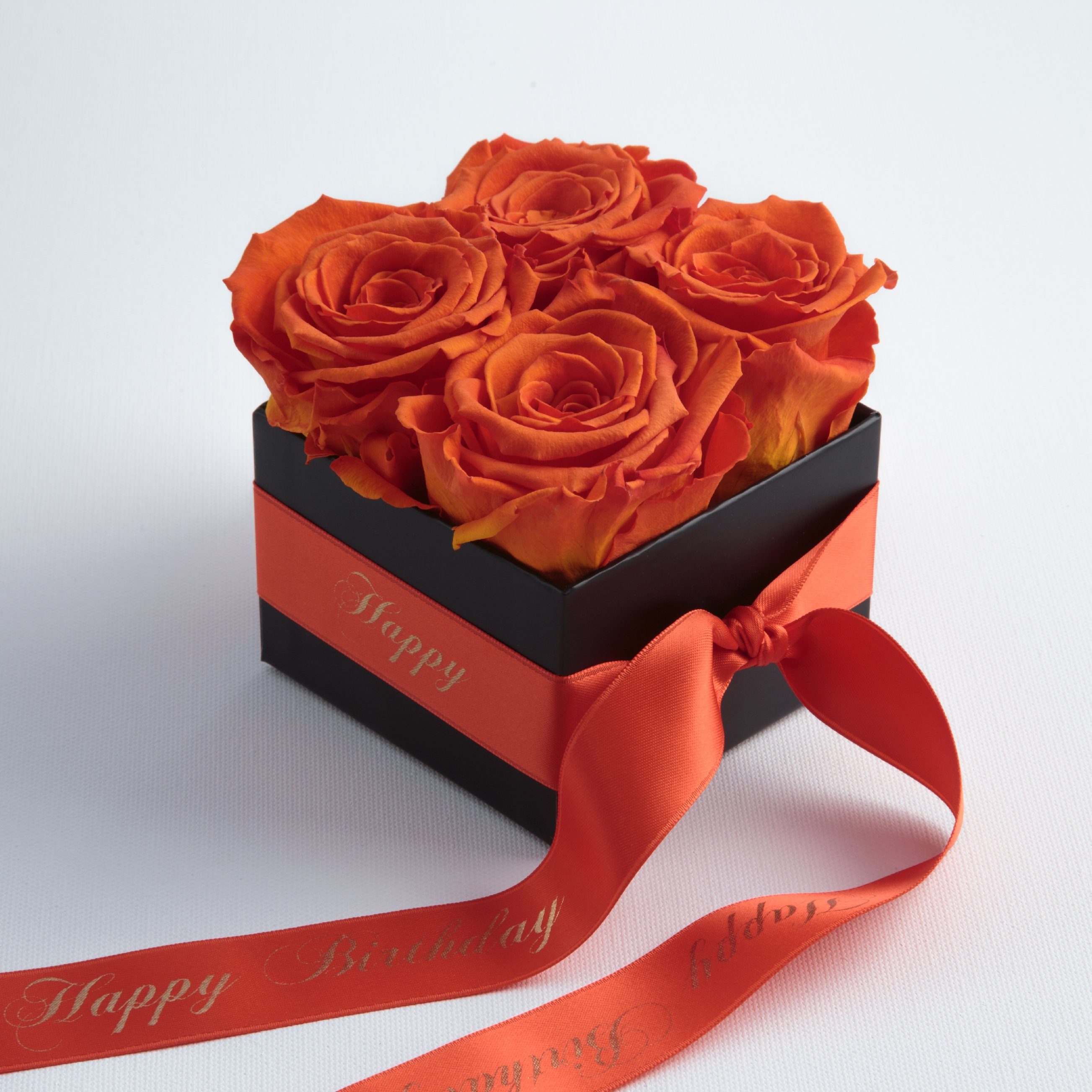 Kunstblume Infinity Rosenbox Happy Frauen orange 8.5 für cm, Rosen Rose, Geschenk echte haltbar ROSEMARIE Geburtstag Birthday SCHULZ 3 Jahre Heidelberg, Höhe
