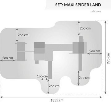 FUNGOO Spielturm MAXI SET SPIDER LAND, mit Schaukel & Rutsche, Klettererweiterung