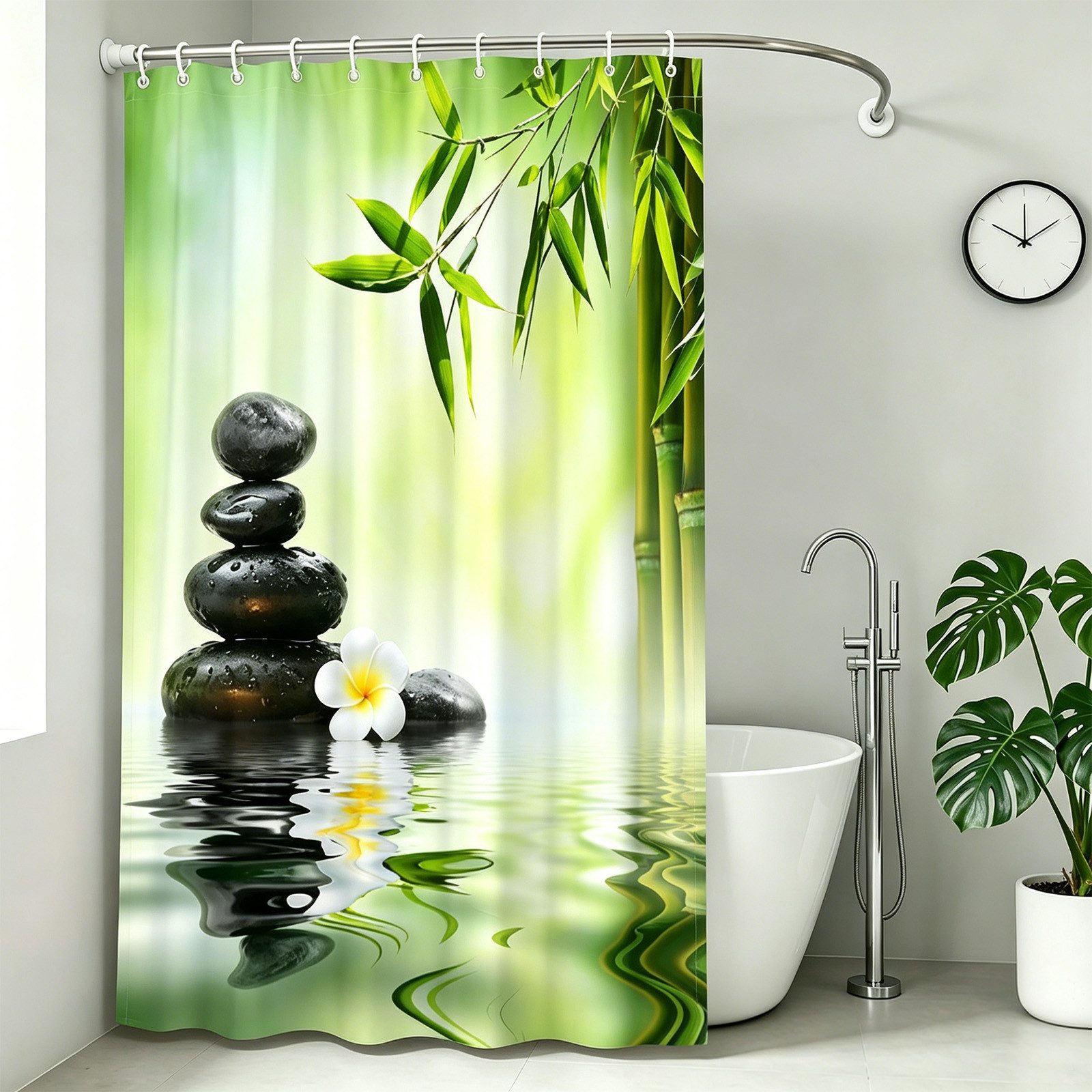 M&W DAS DESIGN Duschvorhang 180x200cm Shower curtains Anti schimmel Waschbar Breite 180 cm – Bild 2 von 5