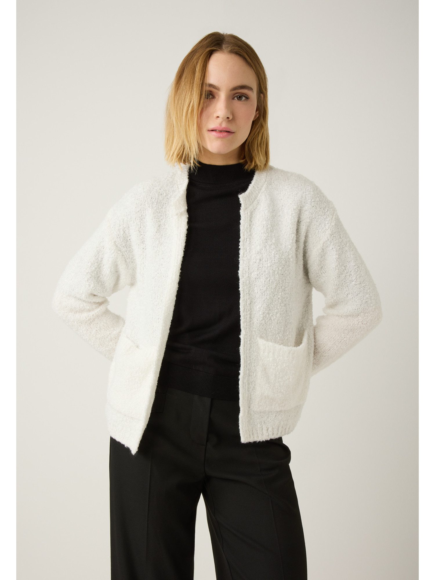 MORE&MORE Strickjacke Bouclé Cardigan günstig online kaufen