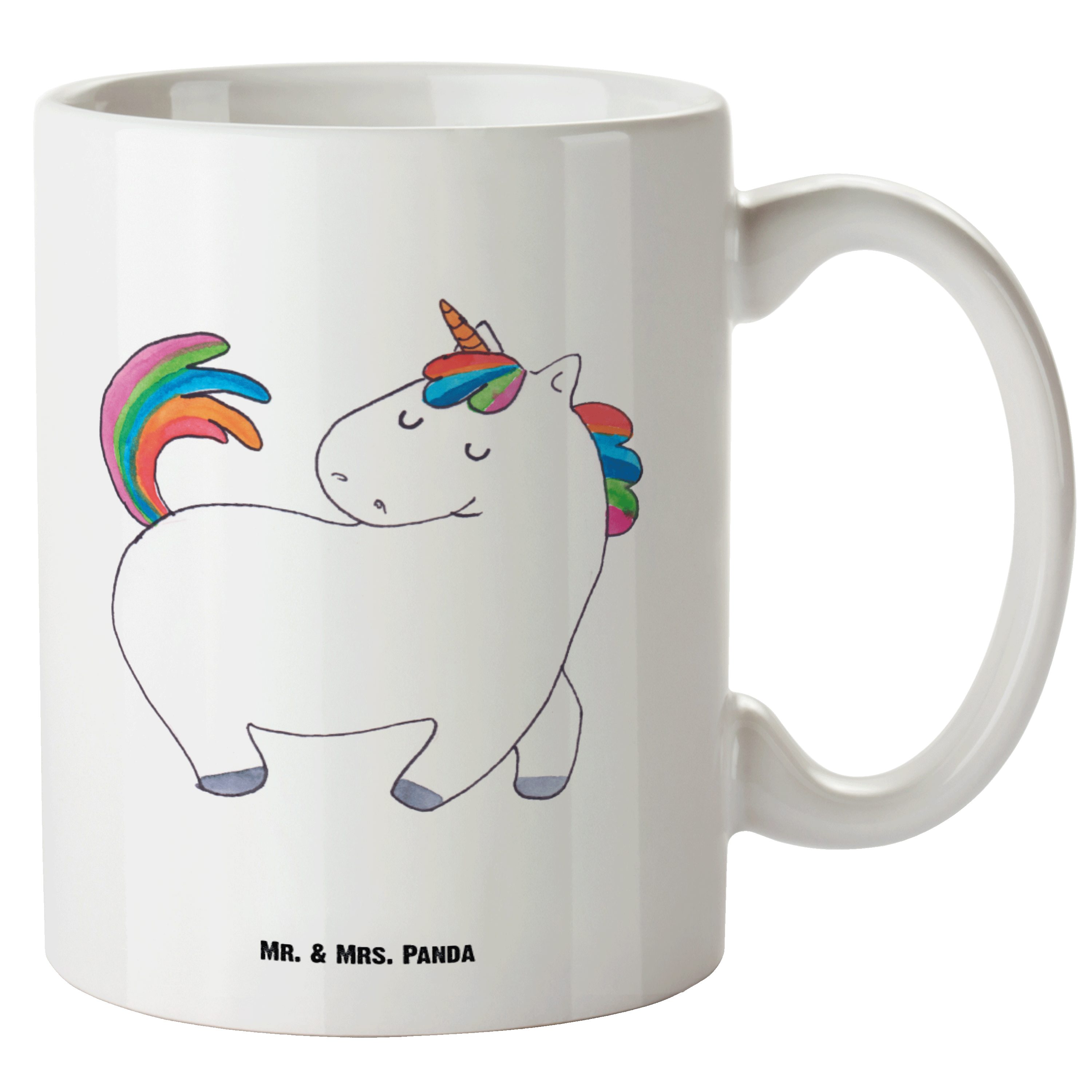 Mr. & Mrs. Panda anders, - Einhorn Keramik Becher, XL XL XL Geschenk, Tasse Tasse - Teetasse, Weiß stolzierend