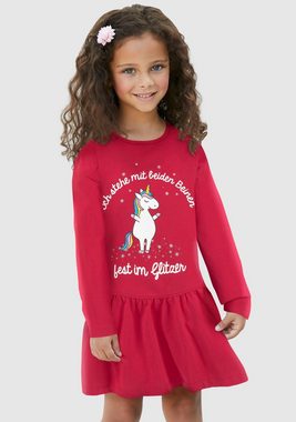 KIDSWORLD Jerseykleid Einhorn mit Sprüchedruck