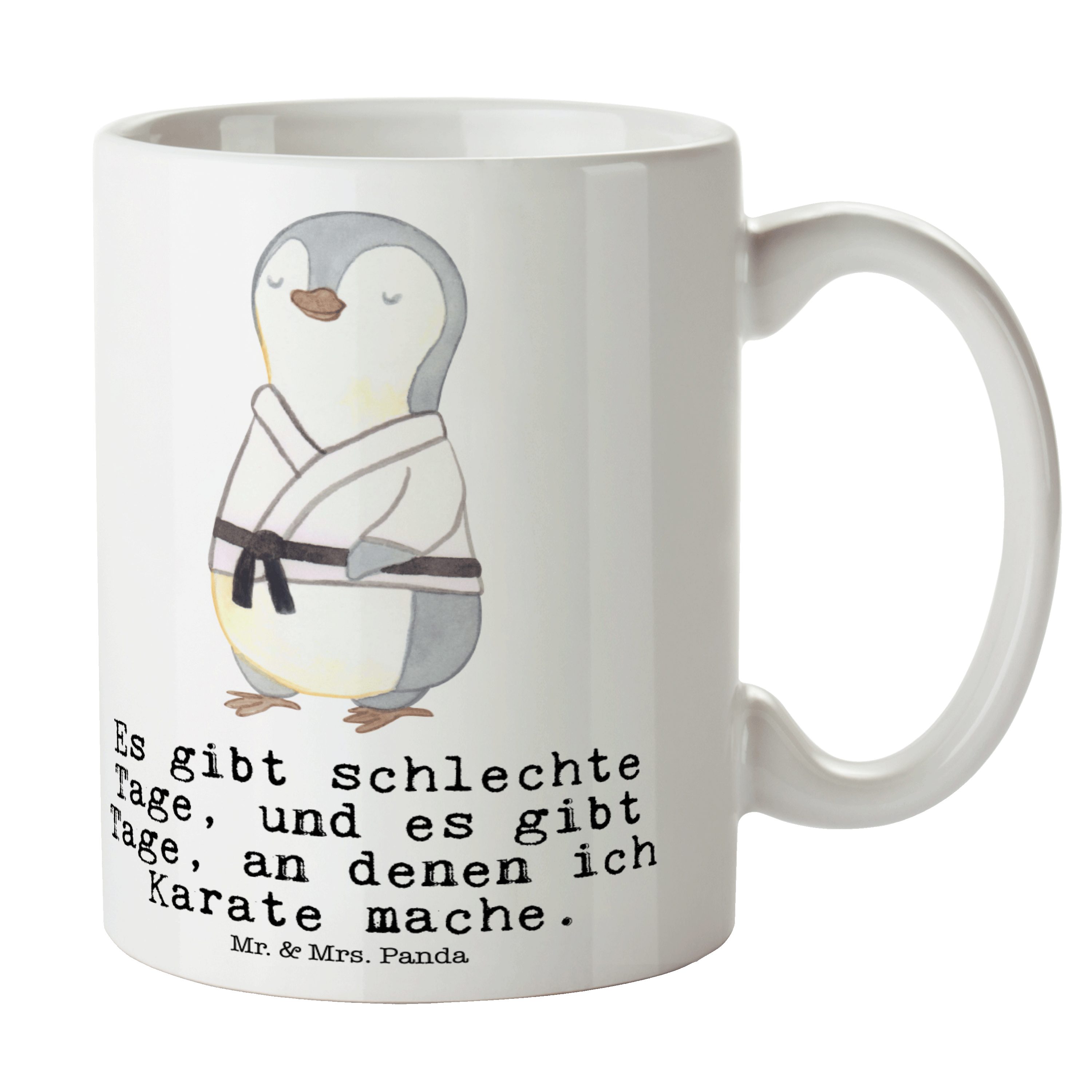 Mr. & Mrs. Panda Tasse Pinguin Karate Tage - Weiß - Geschenk, Tasse, Kampfkunst, Sportler, B, Keramik