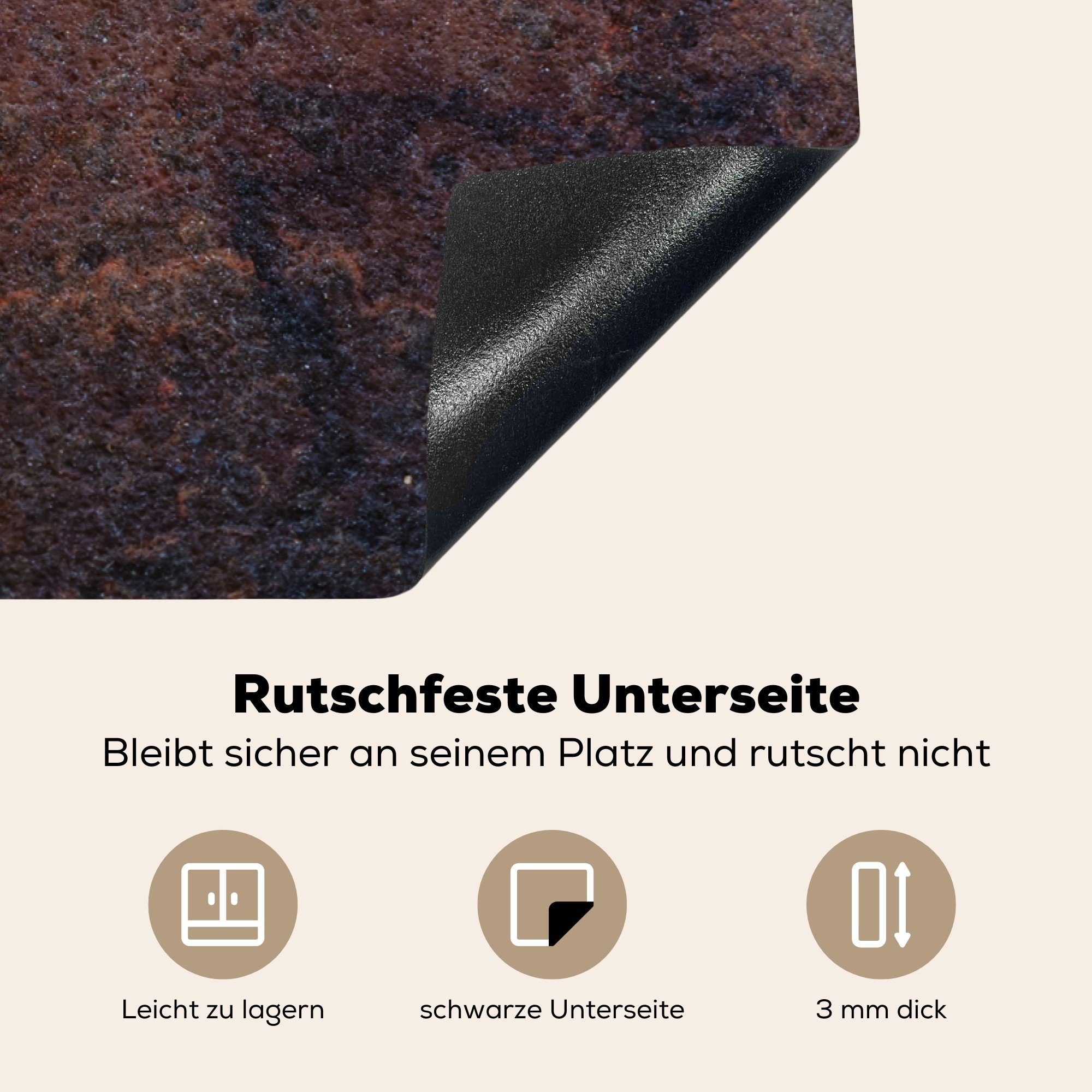 tlg), Vinyl, - die Rost für Blau, MuchoWow küche, Herdblende-/Abdeckplatte (1 Induktionskochfeld 81x52 Eisen Schutz cm, - Ceranfeldabdeckung