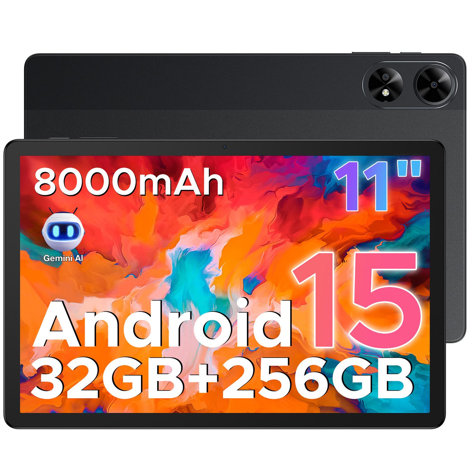 DOOGEE TAB G6+ Tablet (11", 256 GB, Android 15, 8000 mAh, Unisoc T7280, 32(8+24)GB RAM, 256GB ROM, FM/OTG)
