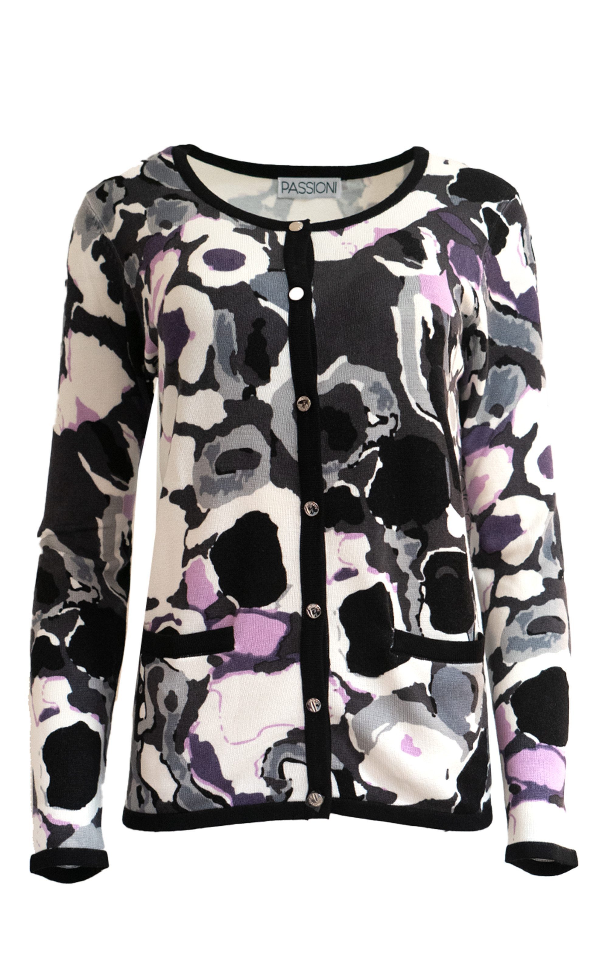 Passioni 2-in-1-Strickjacke Twinset mit abstraktem Animal-Print günstig online kaufen