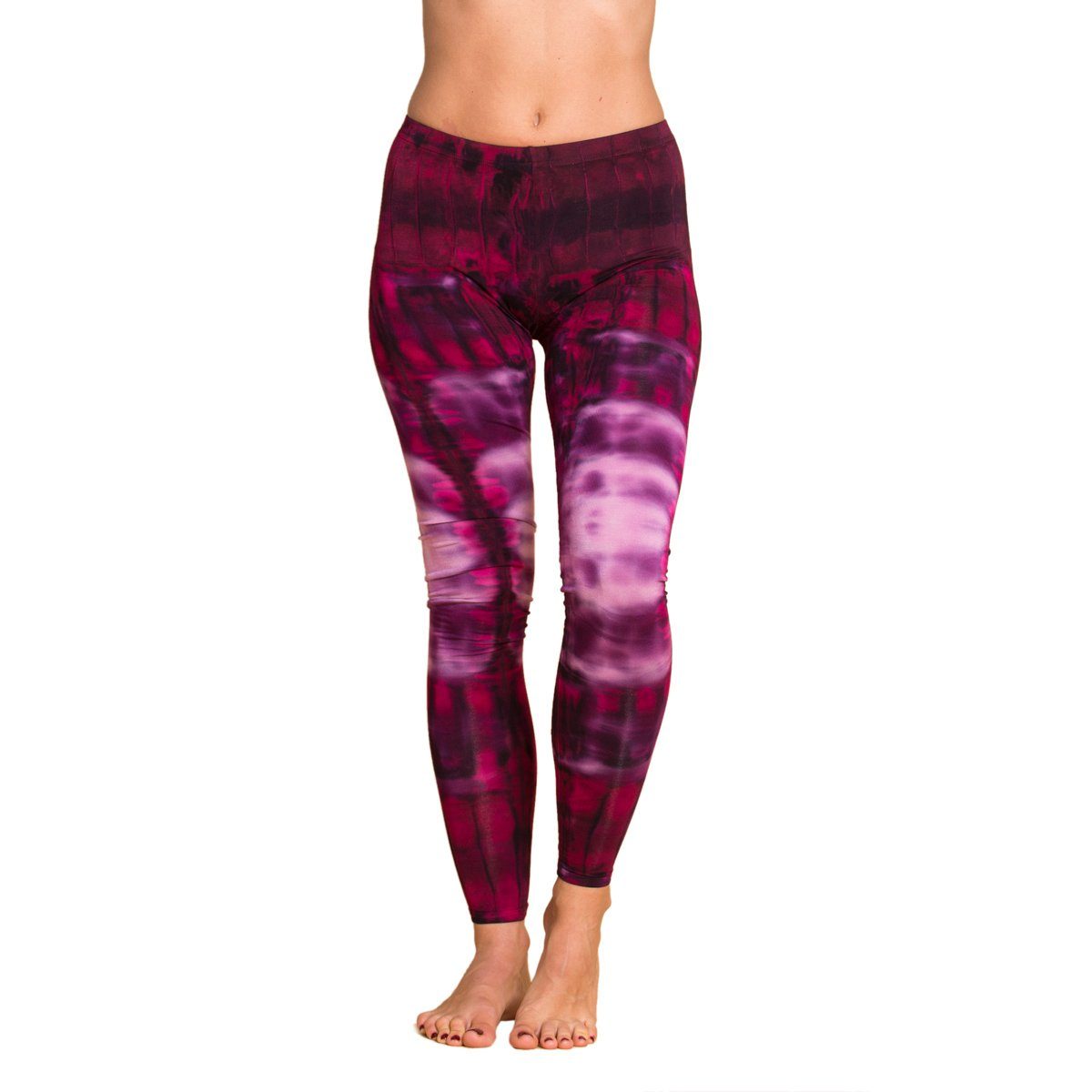 Leggings PANASIAM Unikat natürlicher 'Zebra' lange Sporthose Hose Legging Leggings aus N003 Goa Look Sportleggings Leggings Batik Viskose Yogaleggings im purple Batik