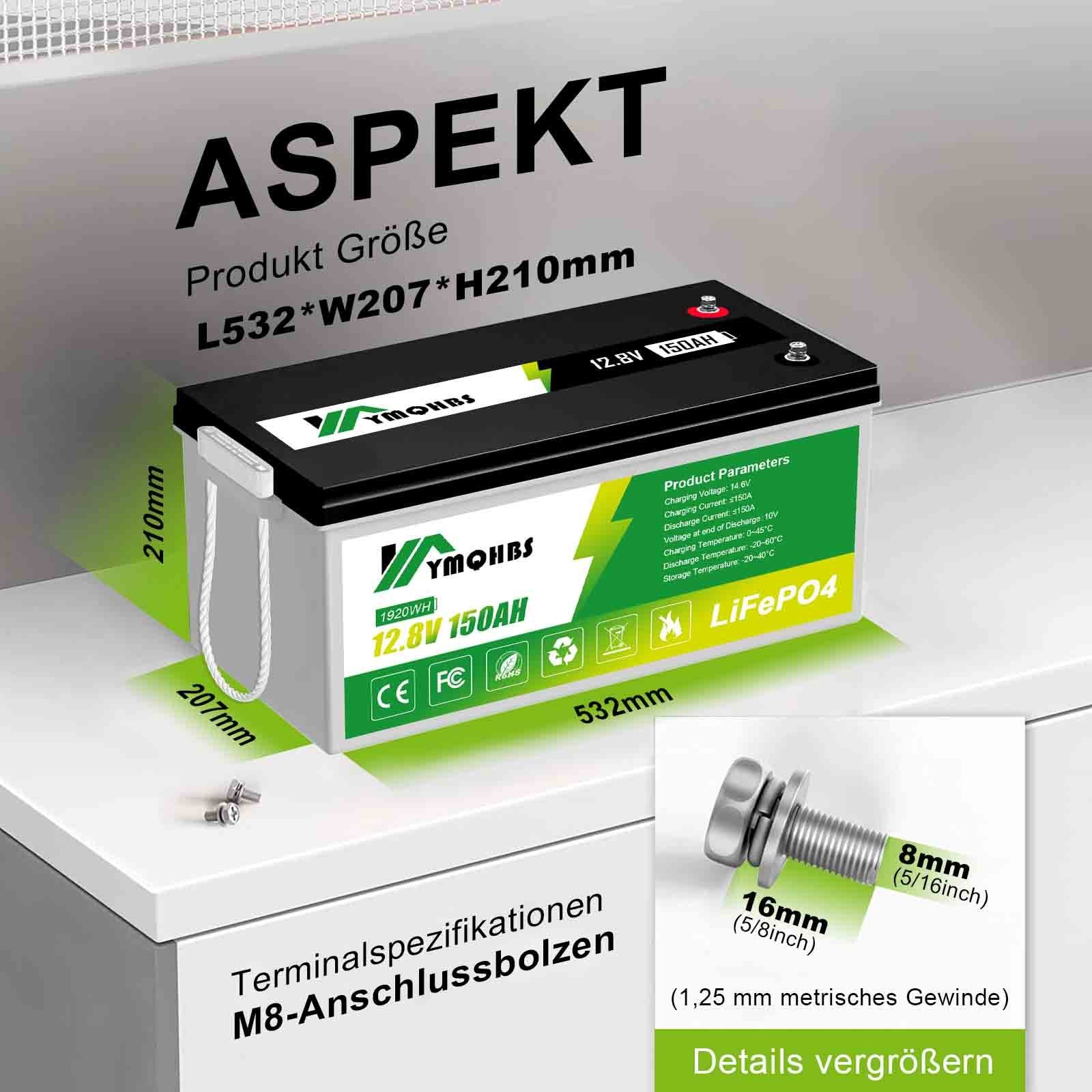 GLIESE Qualität höhere Solarakkus 12,8-V-Batterie, 150AH/300AH, Notfall-Batterie