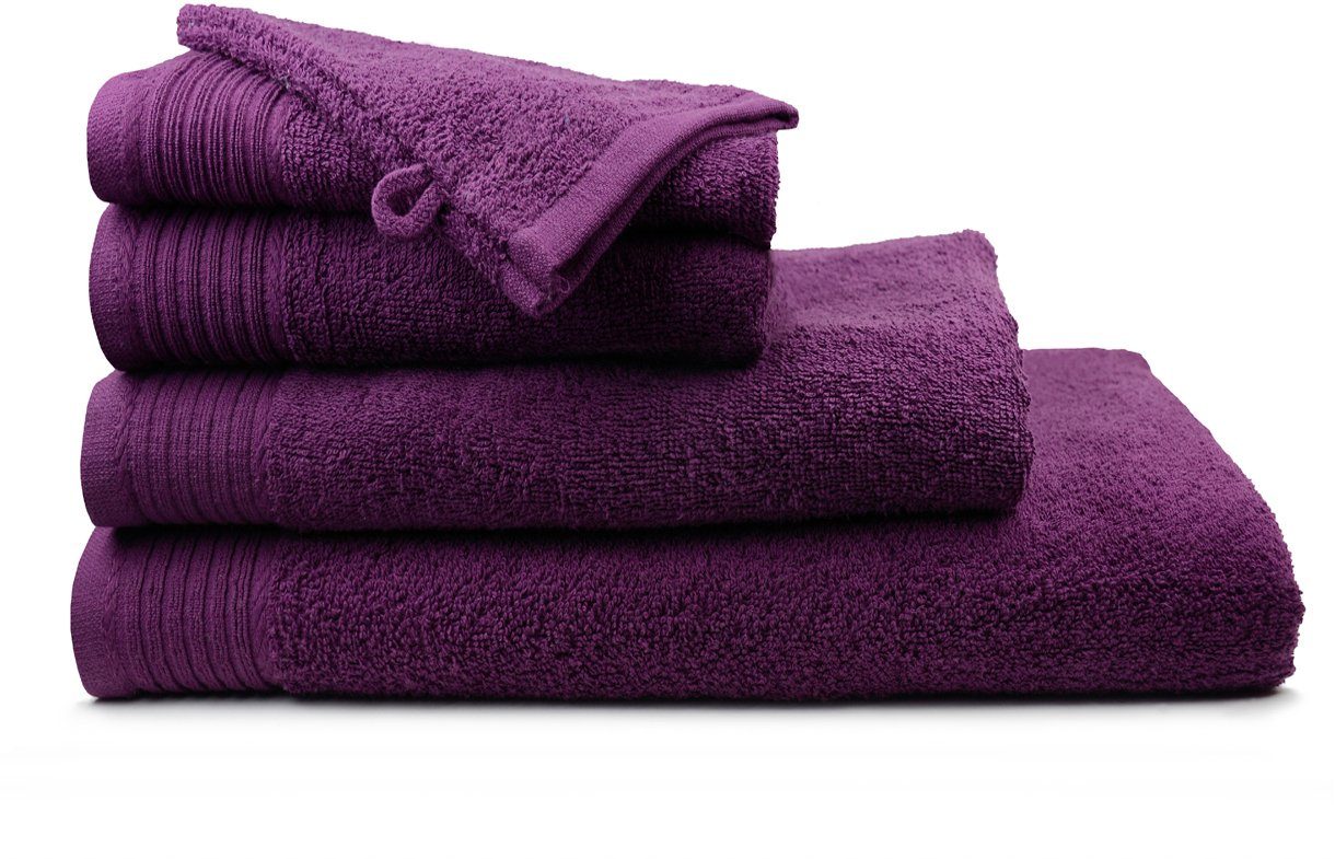 Schnoschi Handtuch Handtuch mit Duschtuch hochwertige Oma Badetuch, Oma Opa Gästehandtuch Bestickung oder bestickt oder Opa mit violett