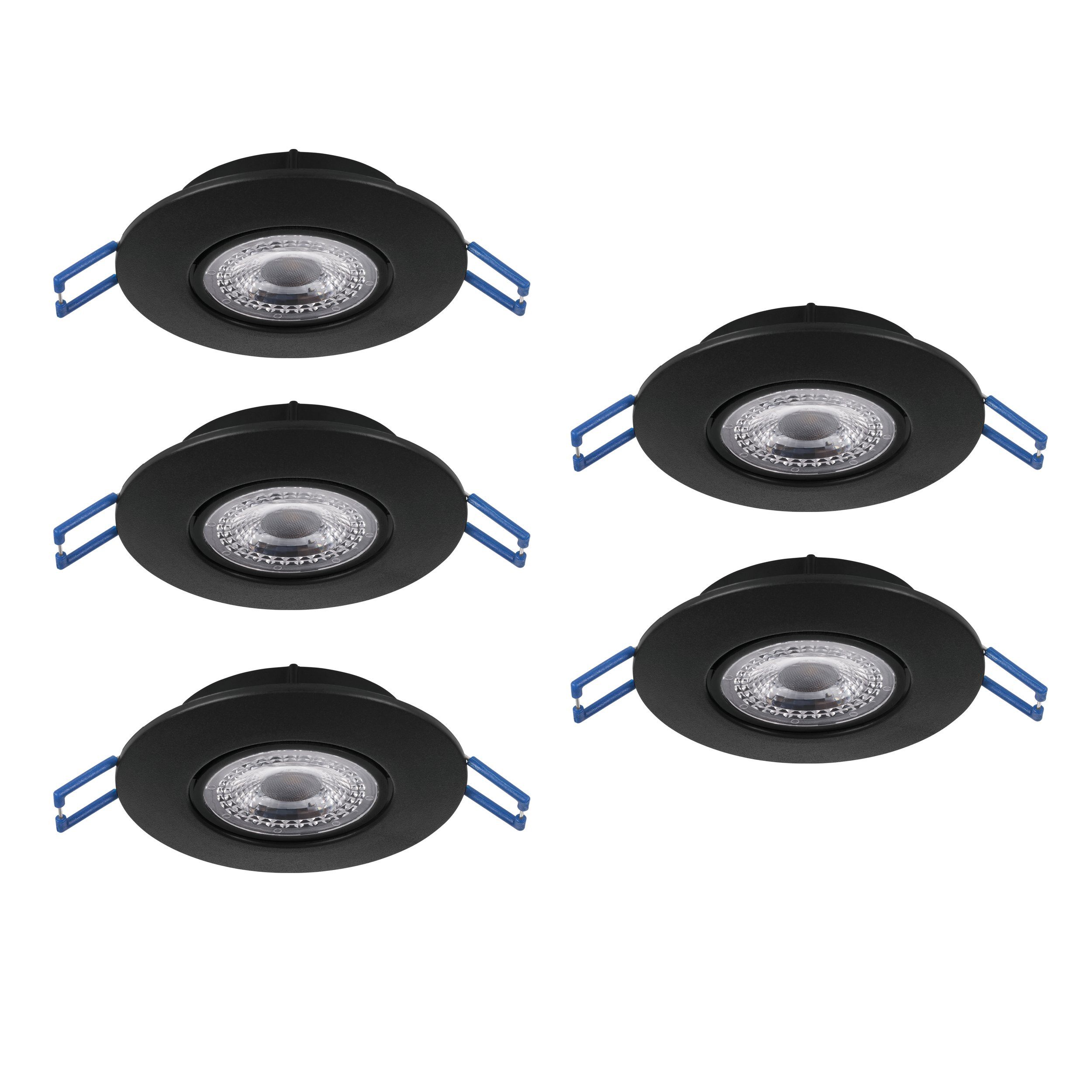 EGLO LED Einbauleuchte Gedrez, Leuchtmittel inklusive, 5er Set LED Einbaustrahler, Deckenspot, Deckenstrahler, Ø 9 cm