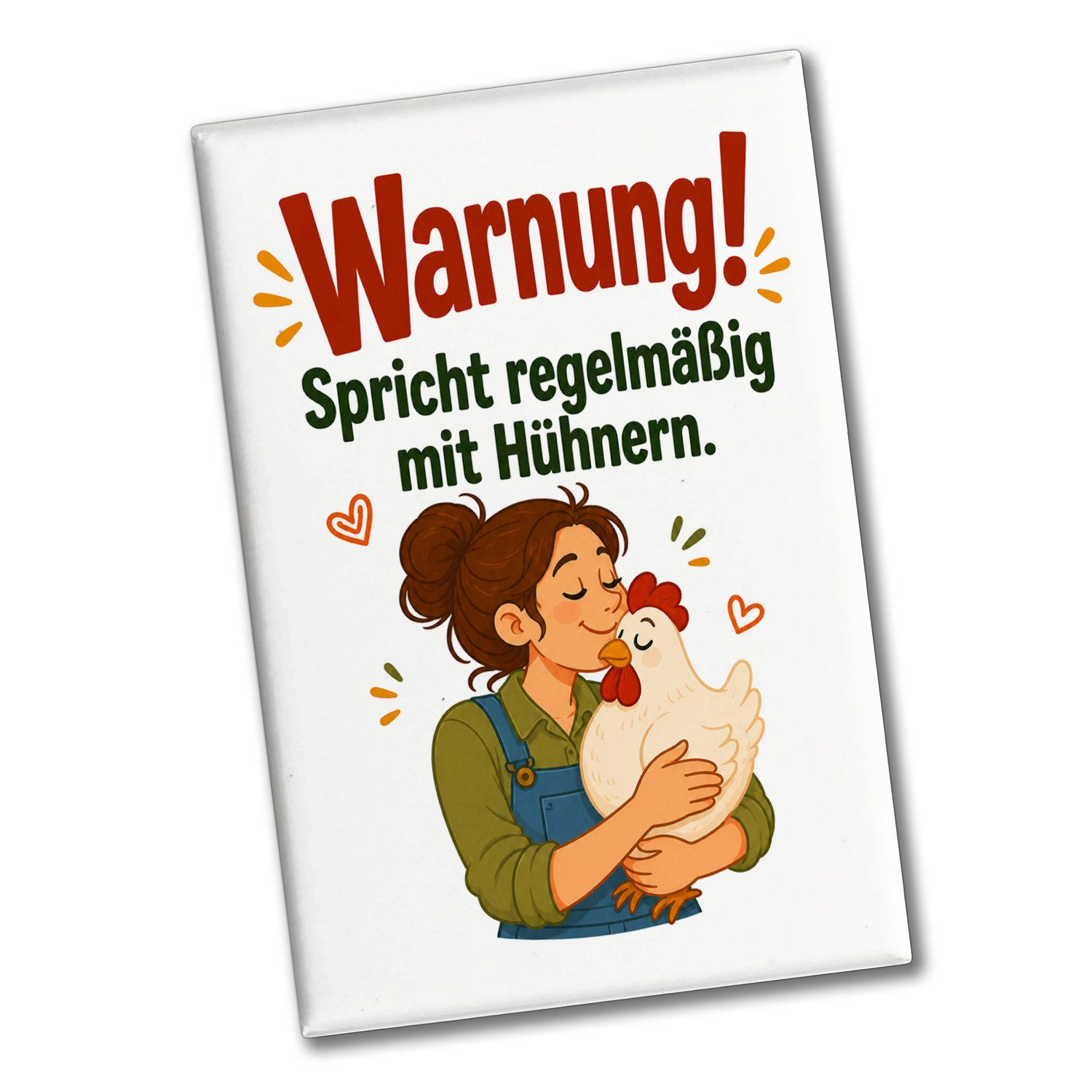 speecheese Magnet Souvenir Magnet Hühner Spruch Dekomagnet mit Hühnerliebe Spruch: für
