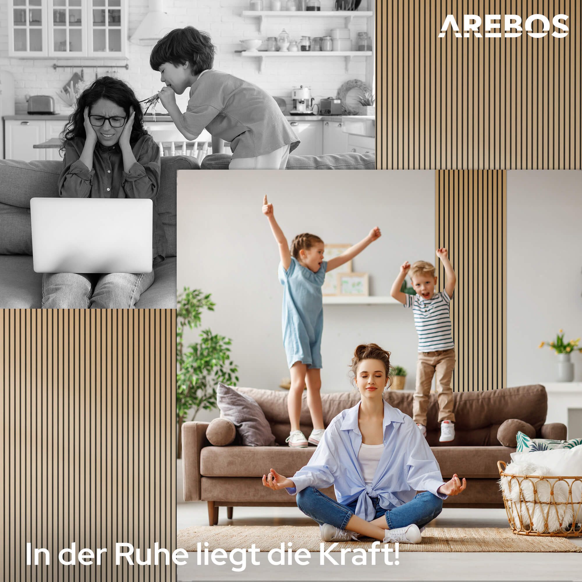 Arebos Akustikplatte 2er Set, Zuschneidbar, Einfache Montage, 2 Farben, Schallabsorption, Echtholzfurnier, Einfache Montage, Kombinierbar