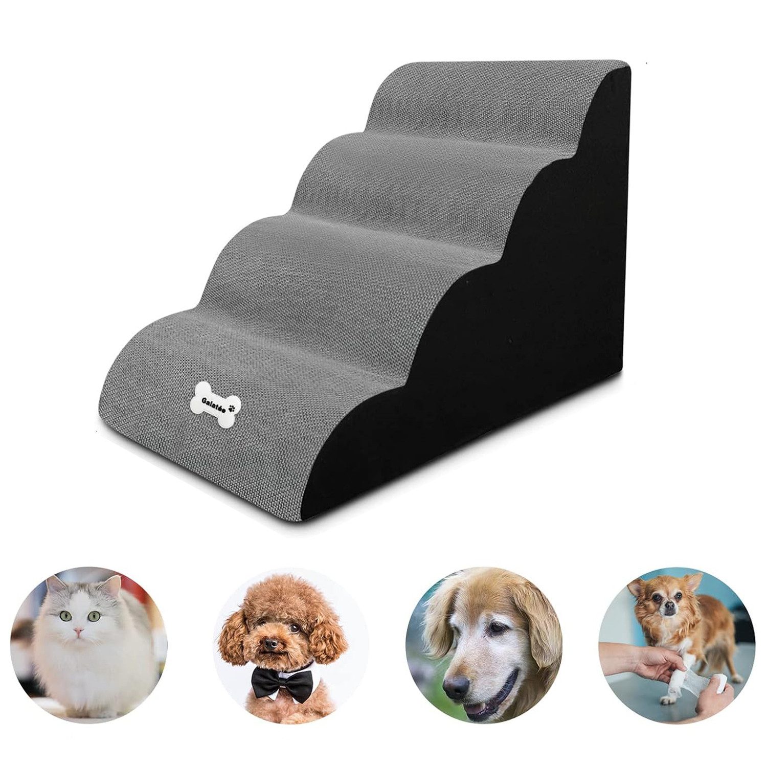 MODFU Hunderampe 3-Stufig Hundetreppe Haustiertreppe Hunde Treppe Katzentre günstig online kaufen