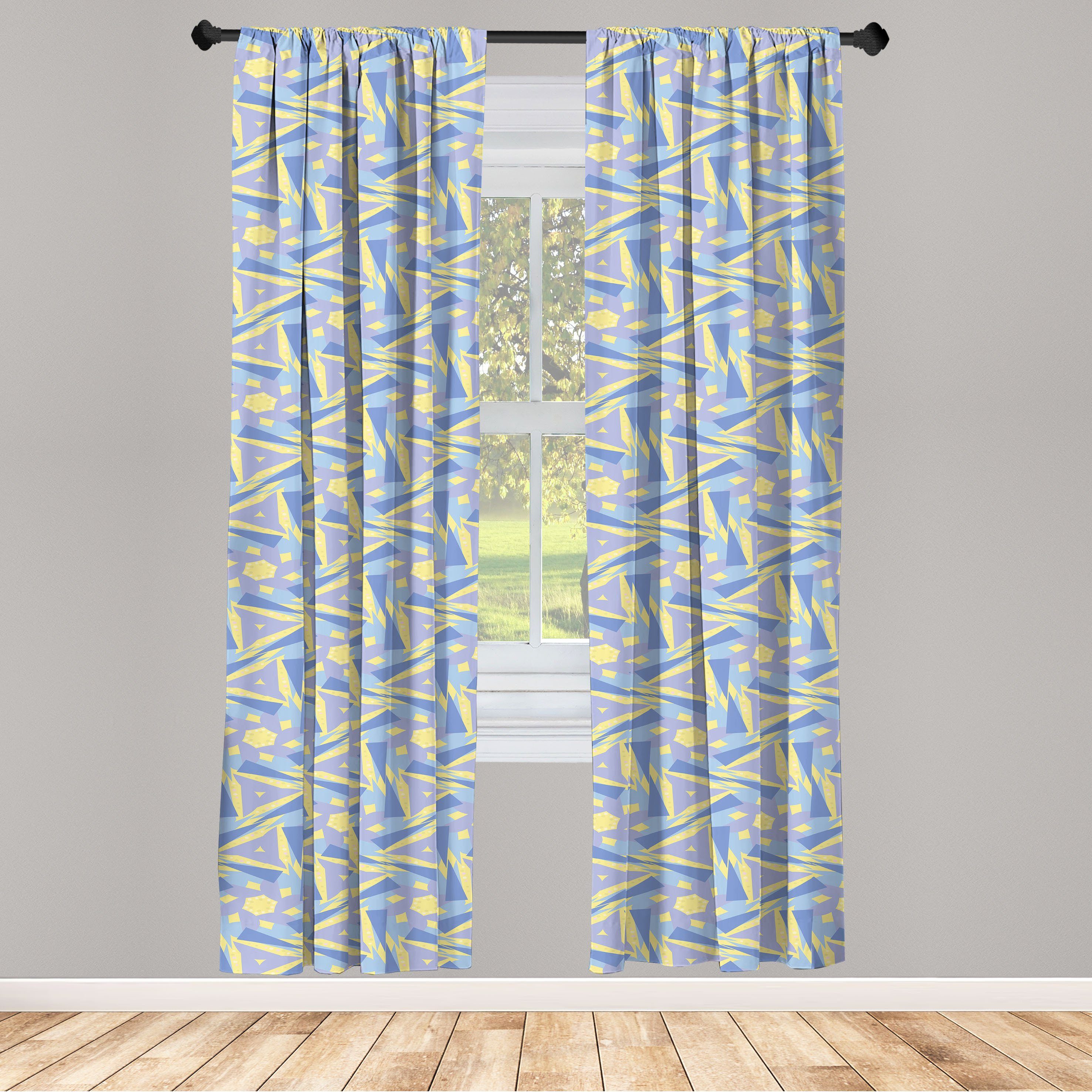 Gardine Vorhang für Wohnzimmer Schlafzimmer Dekor, Abakuhaus, Microfaser, Polygonen Pastel Moderne Formen
