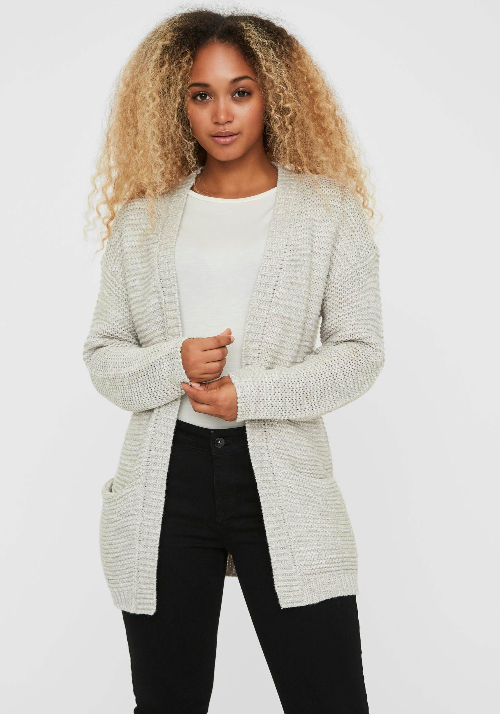 light melange grey LS Moda Cardigan VMNO Vero NAME