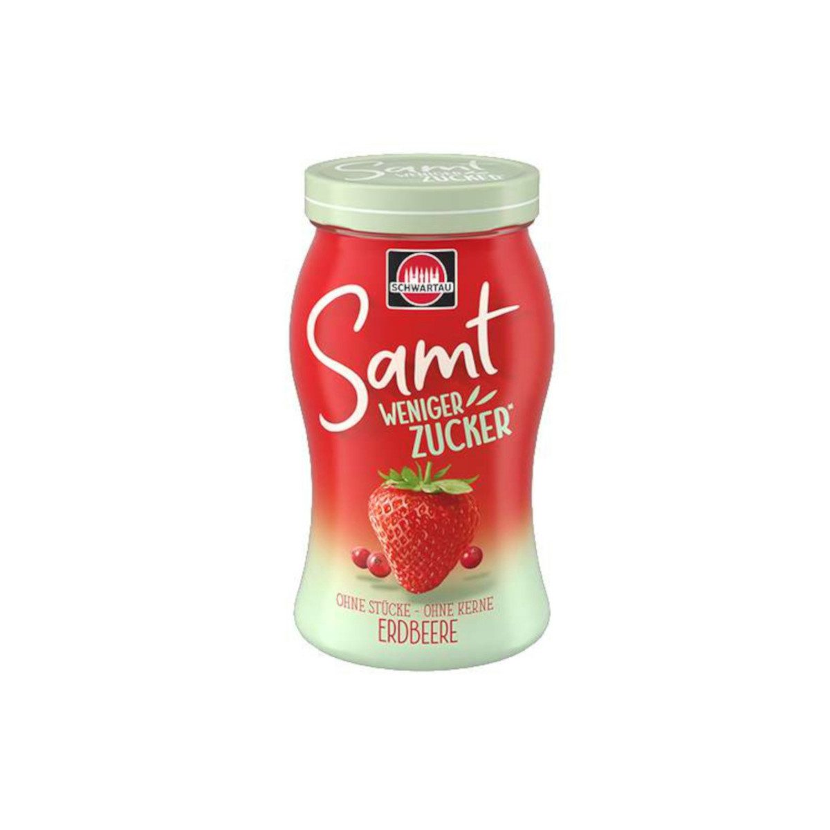 SCHWARTAU Fruchtaufstrich, Schwartau Samt Weniger Zucker Erdbeere passierter Fruchtaufstrich 255g