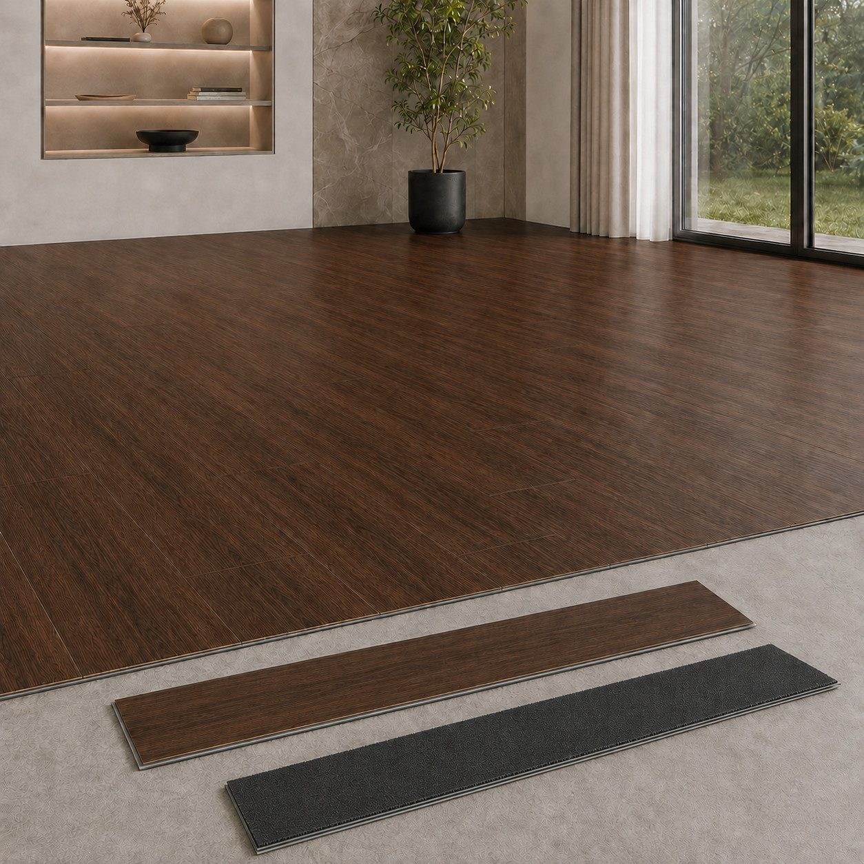 Berti Graf Designboden SPC Klick-Vinylboden 5 mm wasserfest in moderner Dielenoptik, kleberfrei, mit Trittschalldämmung, pflegeleicht