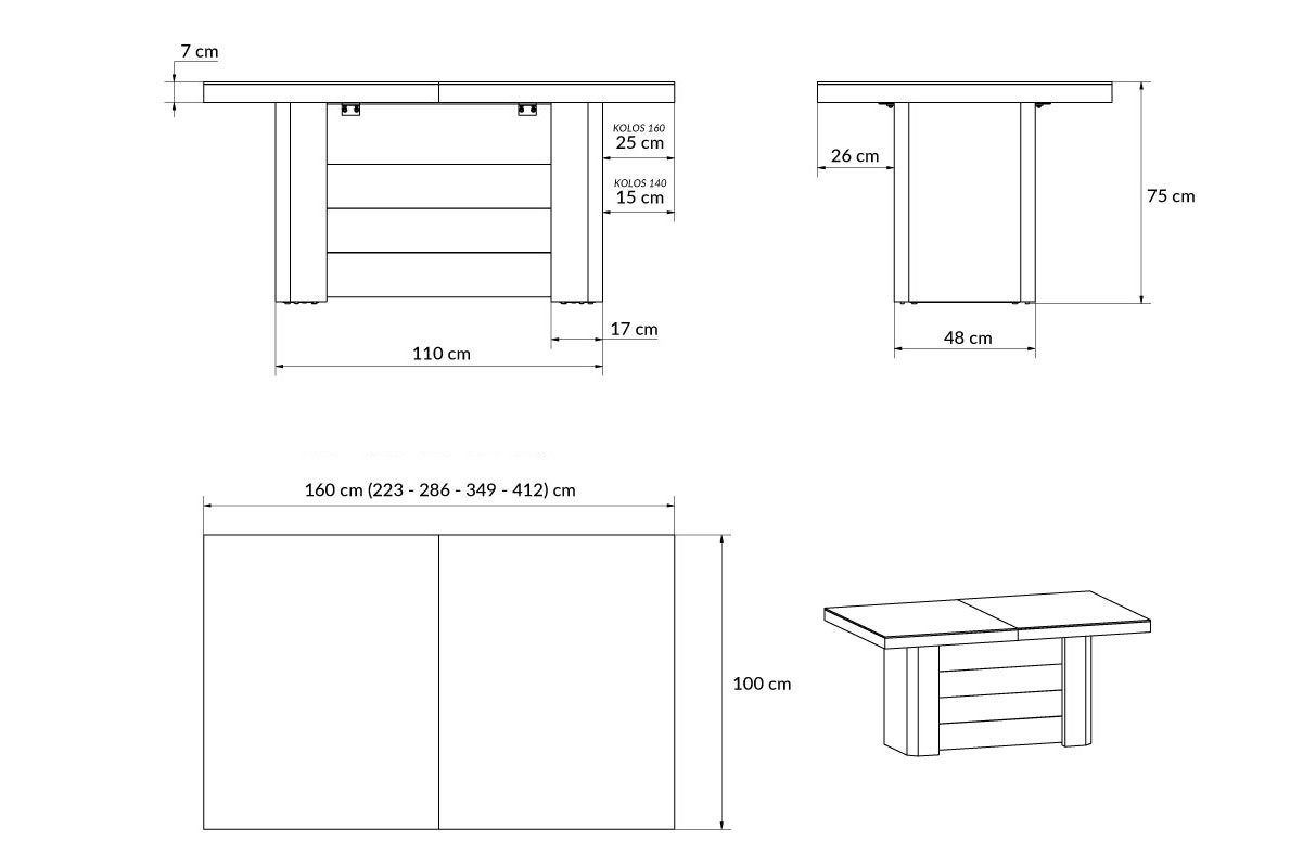Tisch 412 Weiß Design MATT HE-444 160 XXL designimpex / ausziehbar bis Esstisch HOCHGLANZ