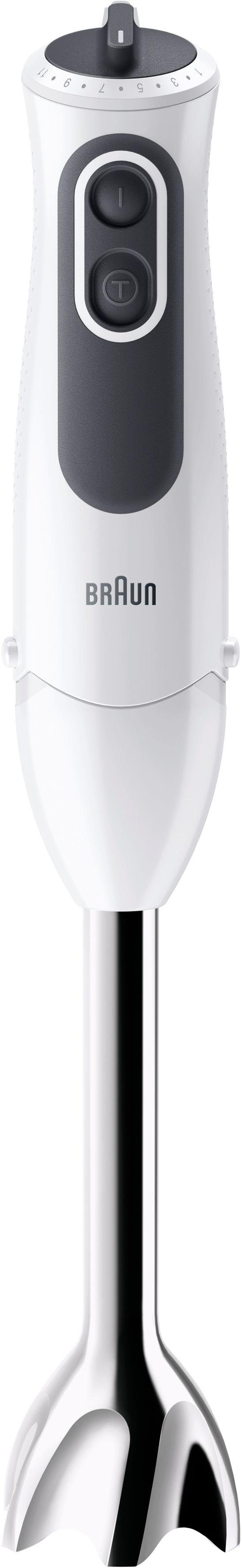 Braun Stabmixer MQ 3135 WH Sauce MultiQuick 3, 750 W, mit Schneebesen, 500 ml Zerkleinerer und 600 ml Mixbecher