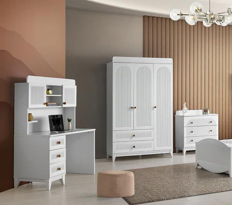 Jugendzimmer-Set Kleiderschrank und Schreibtisch Möbelset für Kinderzimmer