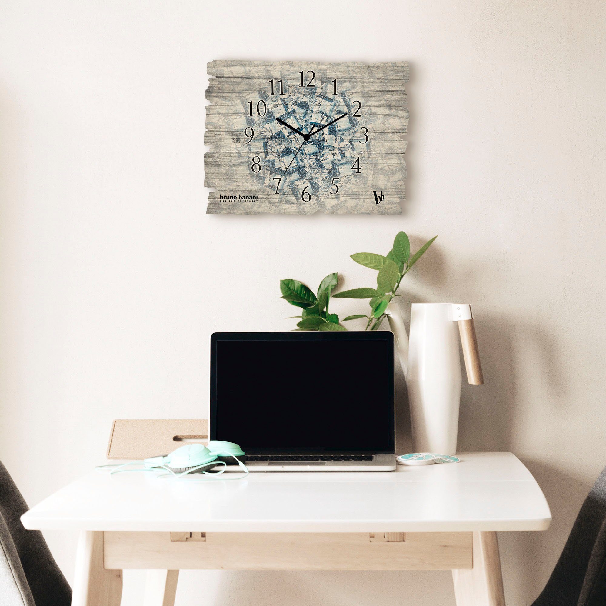 Bruno Banani Wanduhr Ice cubes (wahlweise mit Quarz- oder Funkuhrwerk, lautlos ohne Tickgeräusche)