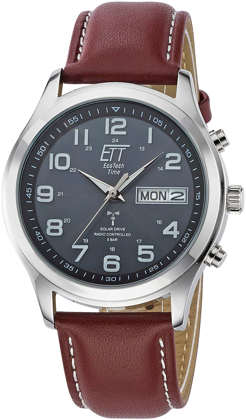 ETT Funkuhr Gobi EGS-11251-12L, Armbanduhr, Herrenuhr, Datum, Solar, Ledera günstig online kaufen