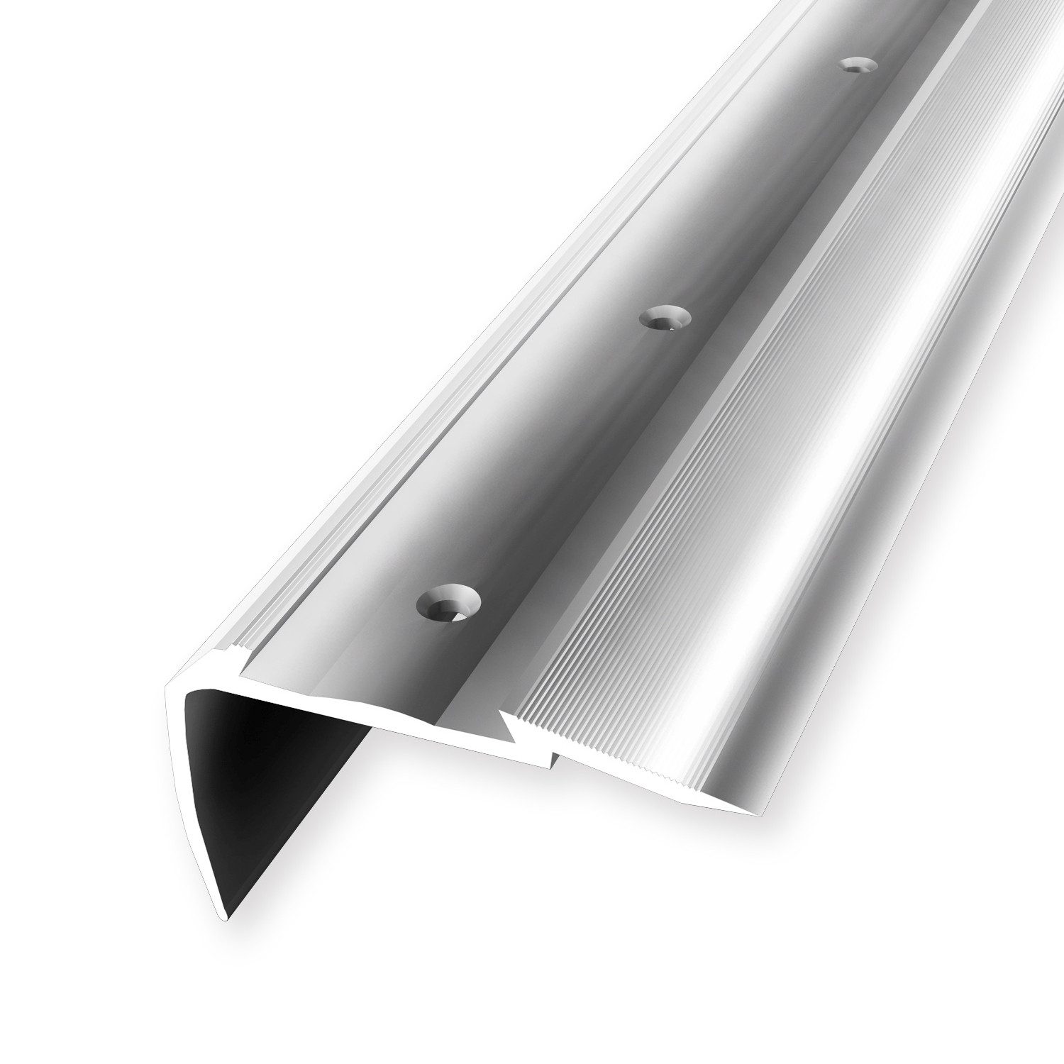 Küberit Treppenkantenprofil 34 x 60 x 2500 mm Winkelprofil Alu poliert Gebohrt Aluminium
