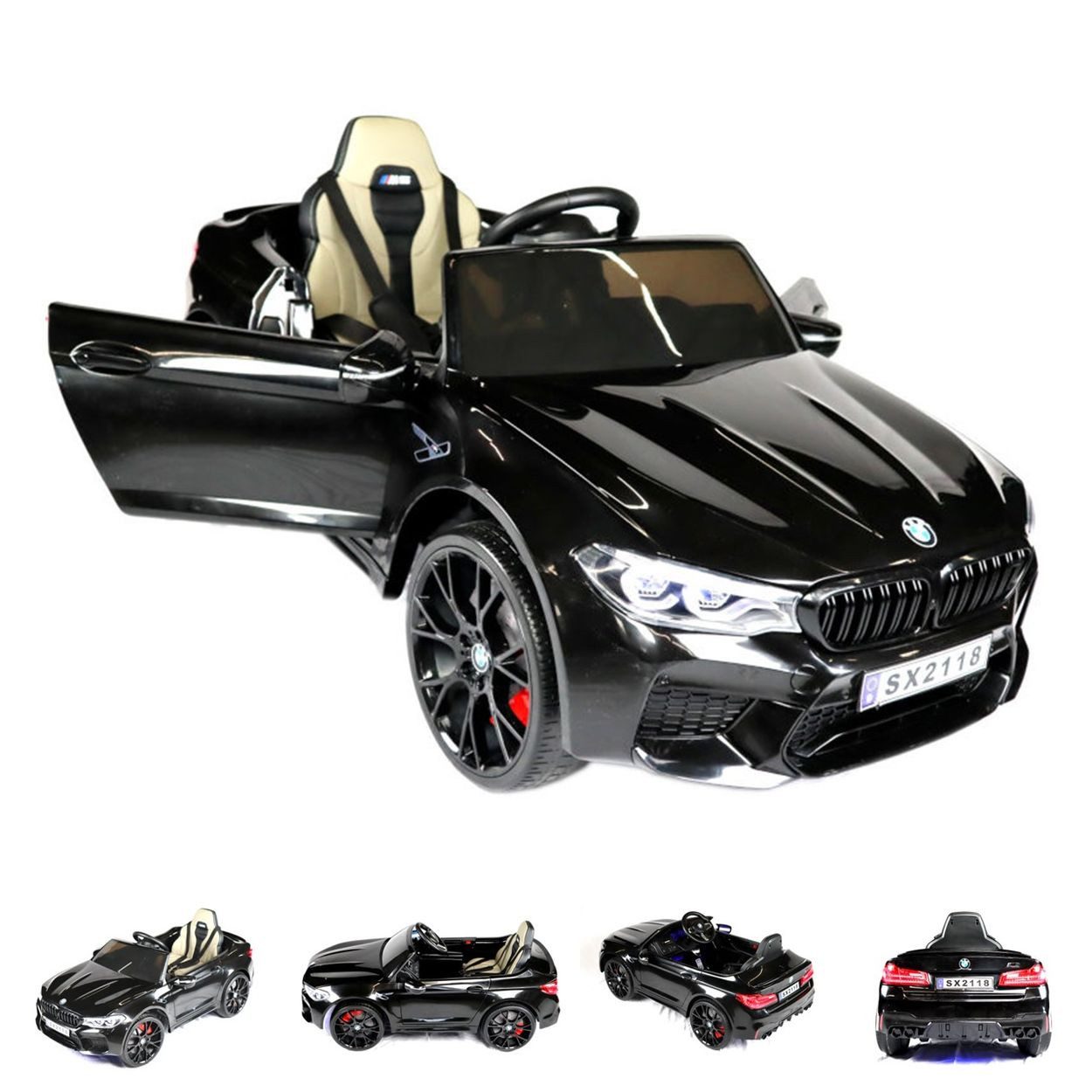 ES-Toys Elektro-Kinderauto BMW M5 Drift Version, Belastbarkeit 40 kg, EVA-Reifen, Kunstledersitz, lizenziert, 12V 7Ah Akku, 24V Akku