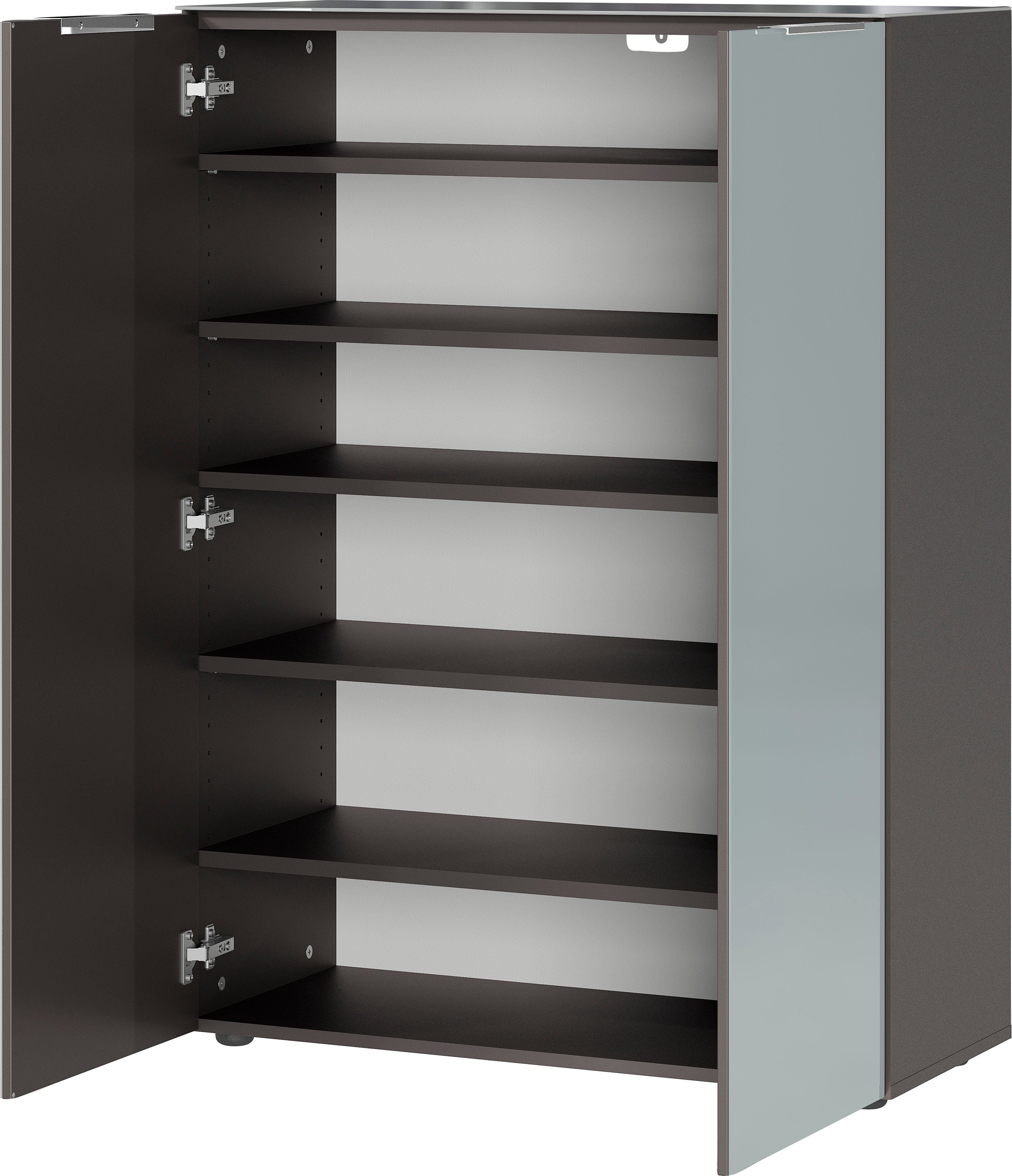 GERMANIA Schuhschrank Oakland mit Glasfront Breite: 87 cm, Türdämpfung, verstellbare Böden, Made in Germany – Bild 5 von 5