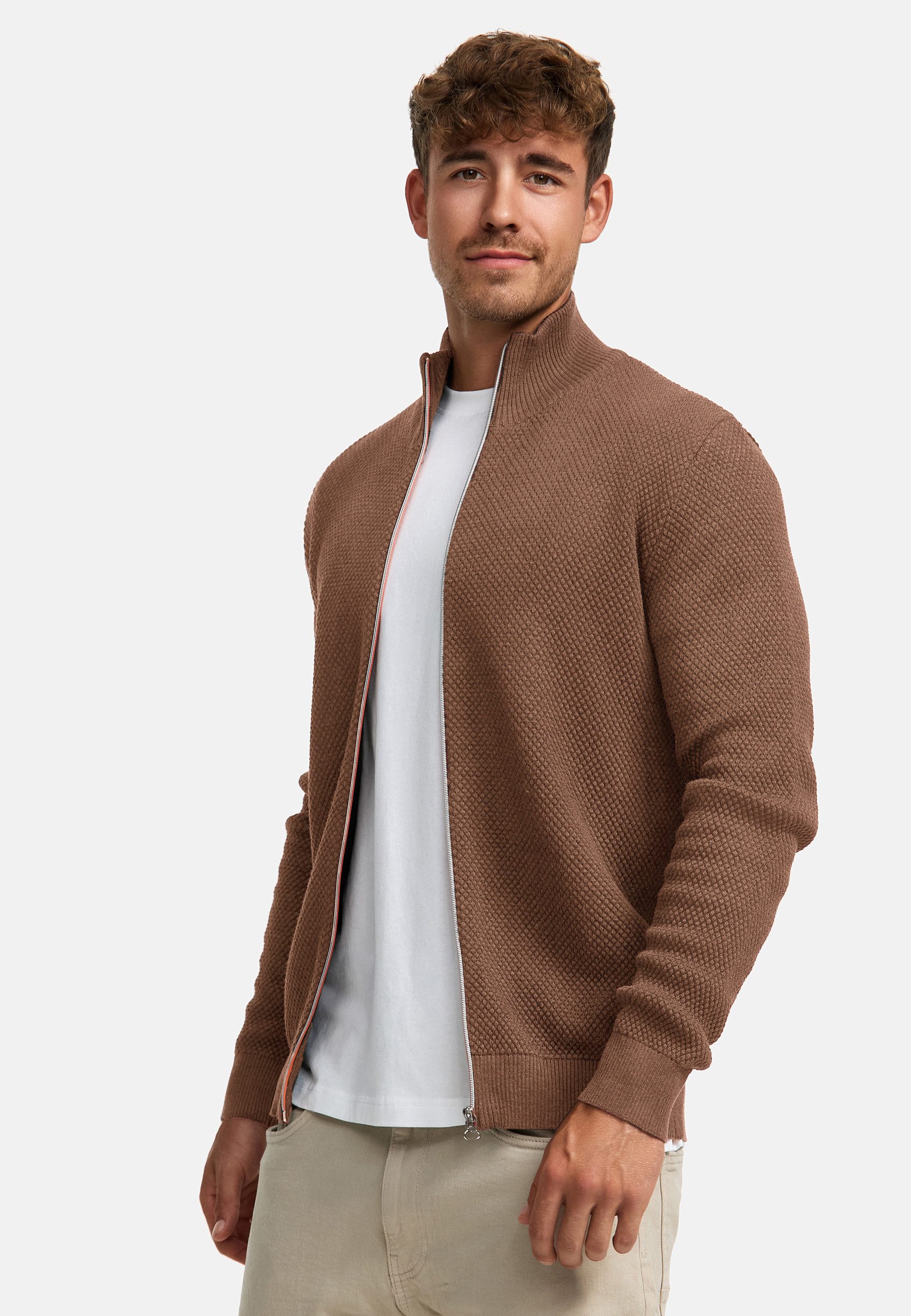 Kronstadt Strickjacke Herren KSErik Herrenstrickjacke Feinstrickjacke mit Stehkragen