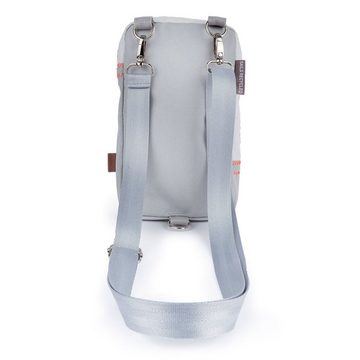 360Grad Umhängetasche Nautik Umhänge-Tasche Segeltuch weiß-grau mit Zahl orange