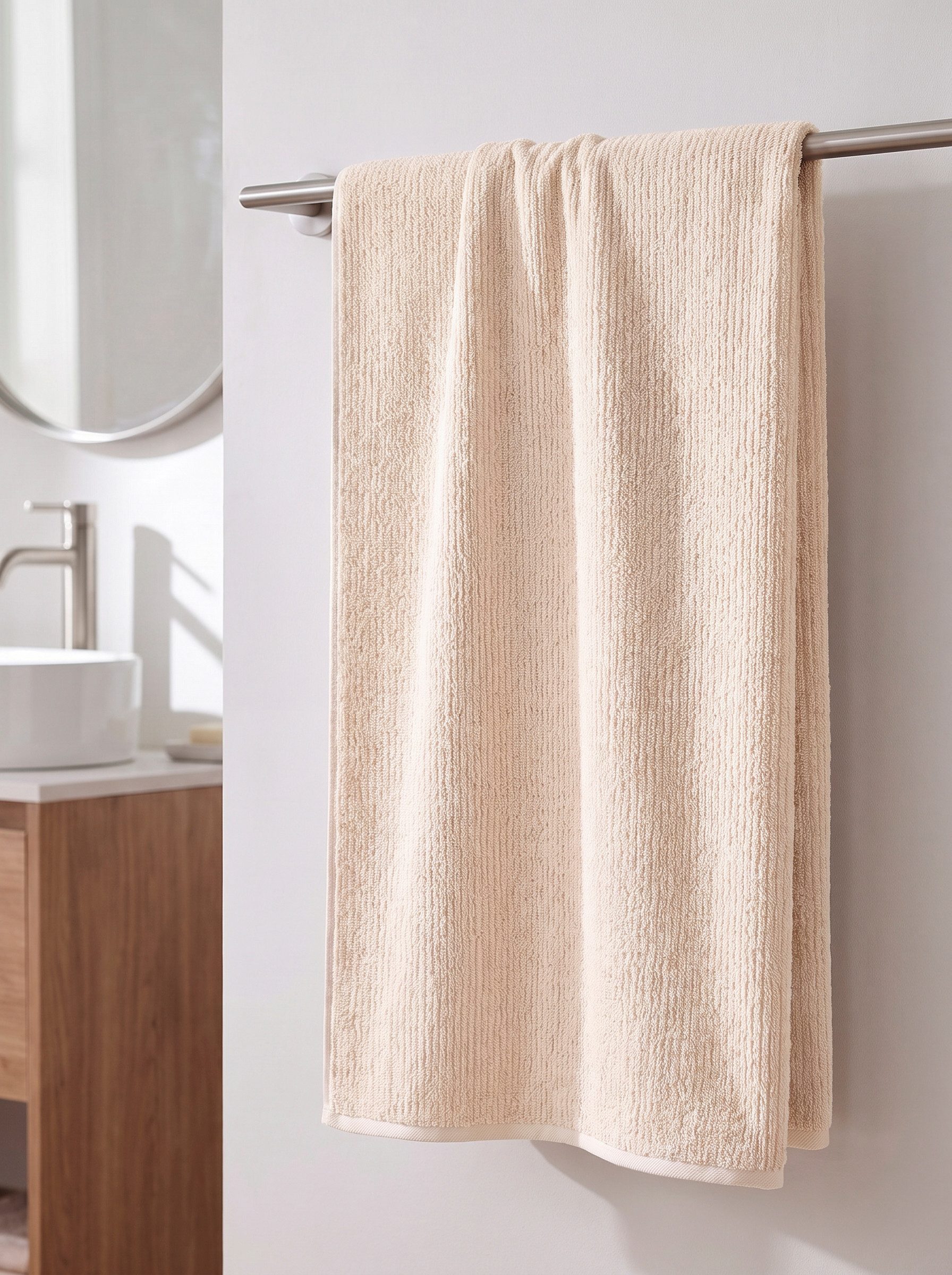 OTTO home Badetuch Riva, 80x150, Premium Handtücher, 500 gr/m², Webfrottier (1-St), Hoch-Tief-Struktur, Streifen, weich, 5 Jahre Garantie
