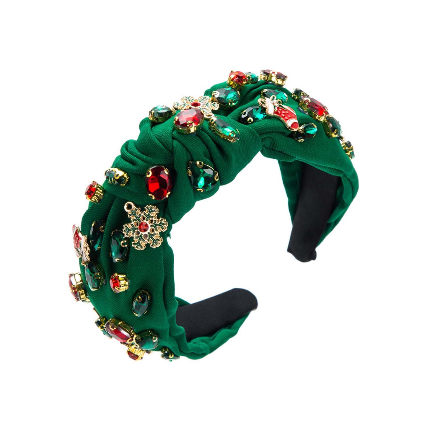 trends for living Diadem Weihnachten Strass Stirnband Kristall Geknotet Perlen Haarband( grun) (1-tlg)