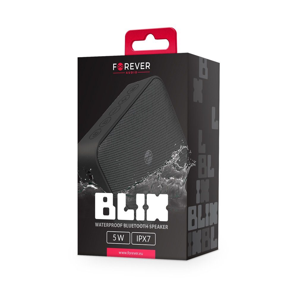 Forever BS-800 BLIX Rot 5W Speaker SD-Karte Wasserdicht IPX7 Bluetooth-Lautsprecher