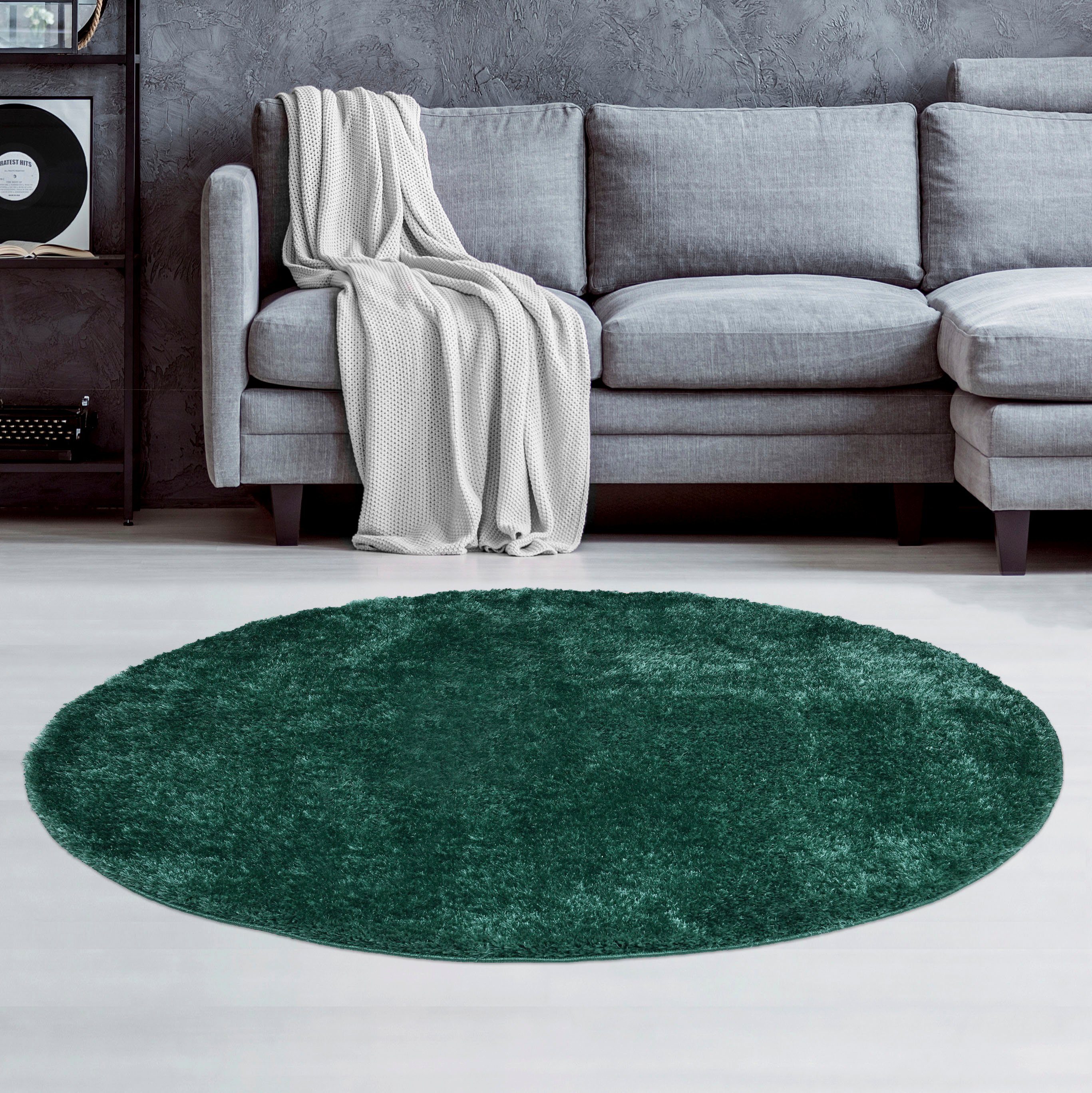 Home affaire Hochflor-Teppich Anastasia, rund, Höhe: günstig online kaufen
