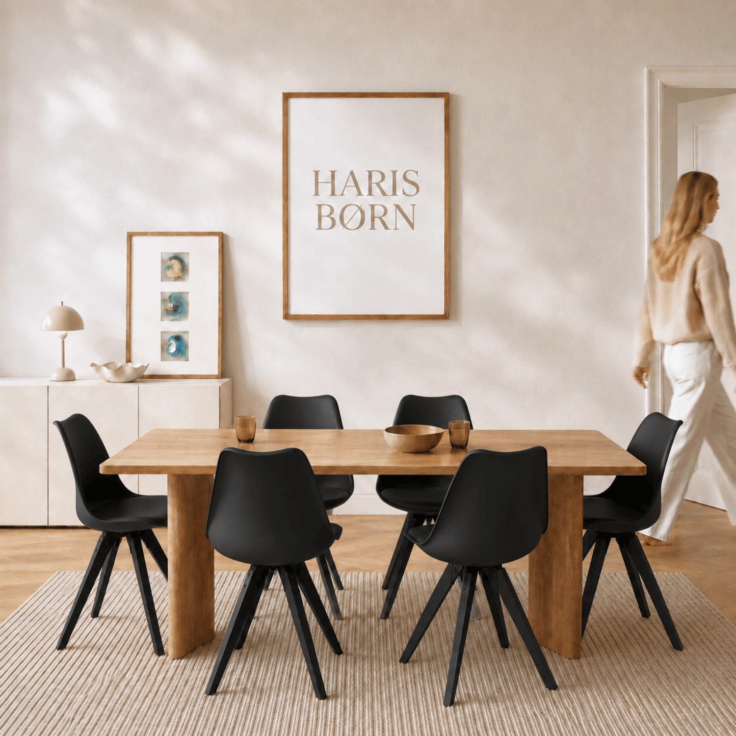 Haris Børn Esszimmerstuhl Skandinavischer Schalenstuhl - Retro Stuhl (Set, 6 St), Premium Kunststoffschalenstuhl - Moderne Esszimmerstühle