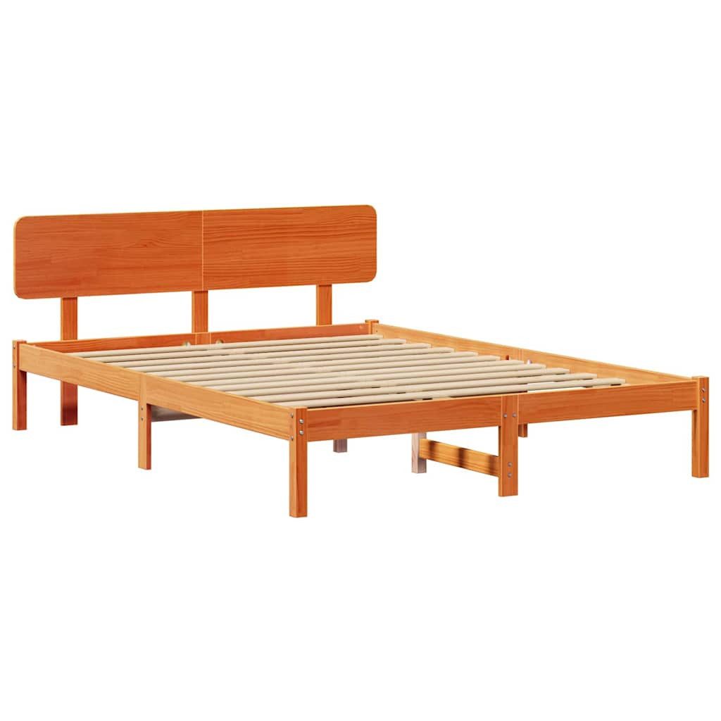 vidaXL Bett Bettgestell Wachsbraun 140 x günstig online kaufen