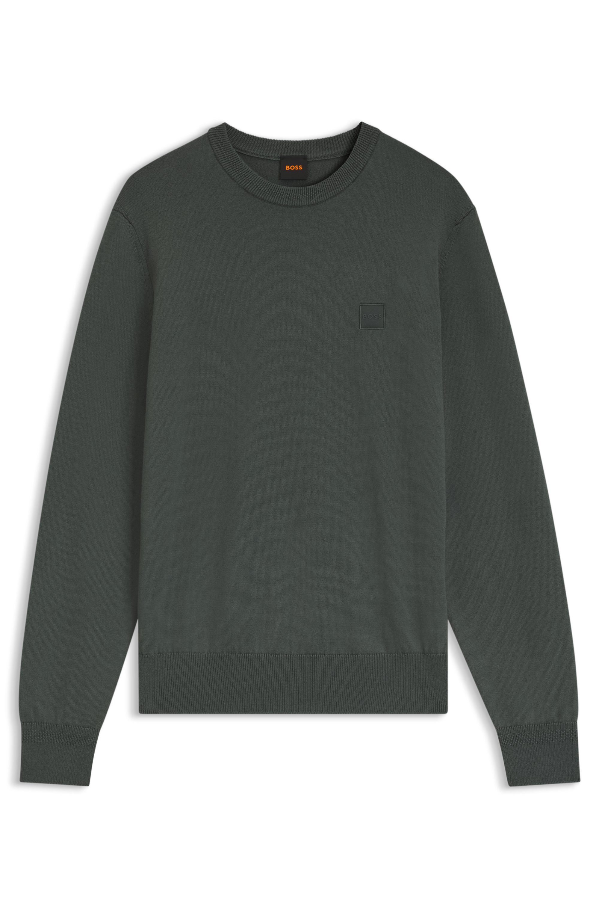 BOSS ORANGE Strickpullover Kanovano Cotton Cashmere mit Rundhalsausschnitt