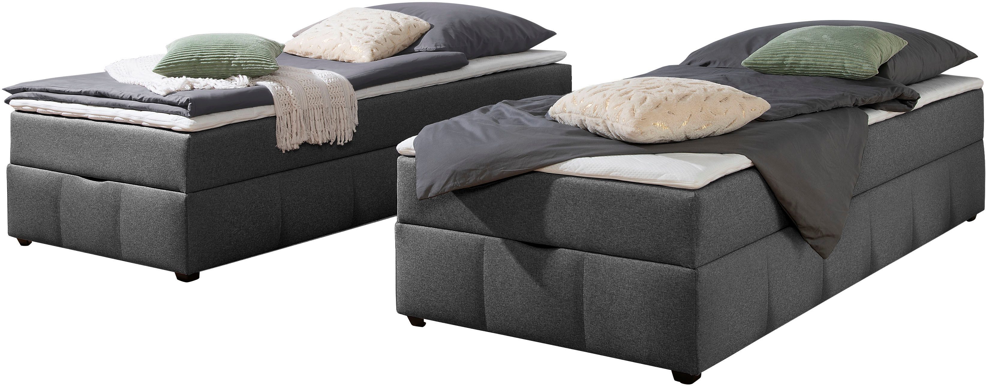 Home affaire Boxbett Niemes inkl. Bettkasten und Topper, auch in Überlänge erhältlich, Boxbett ohne Kopfteil, inkl. Topper