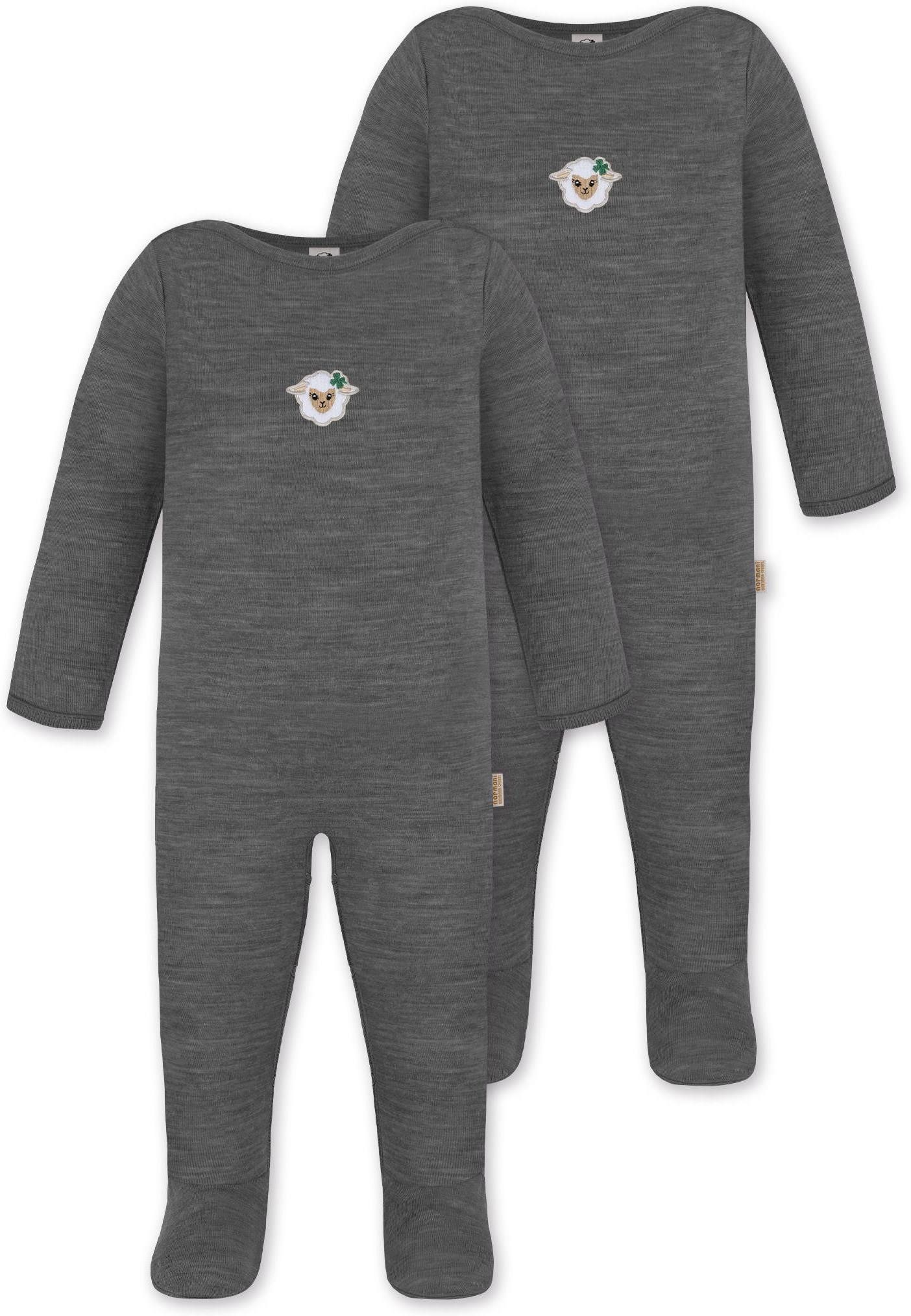 Langarmwickelbody 2er Pack Baby Merino Strampler Levin