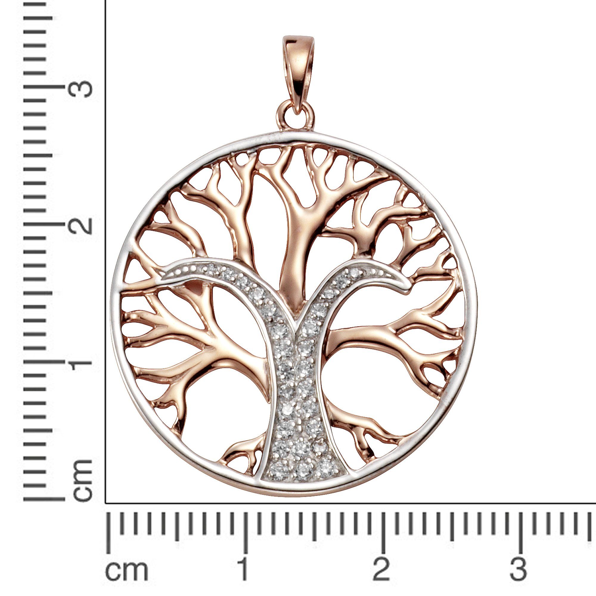 Vivance Kettenanhänger Silber 925 zweifarbig Lebensbaum günstig online kaufen