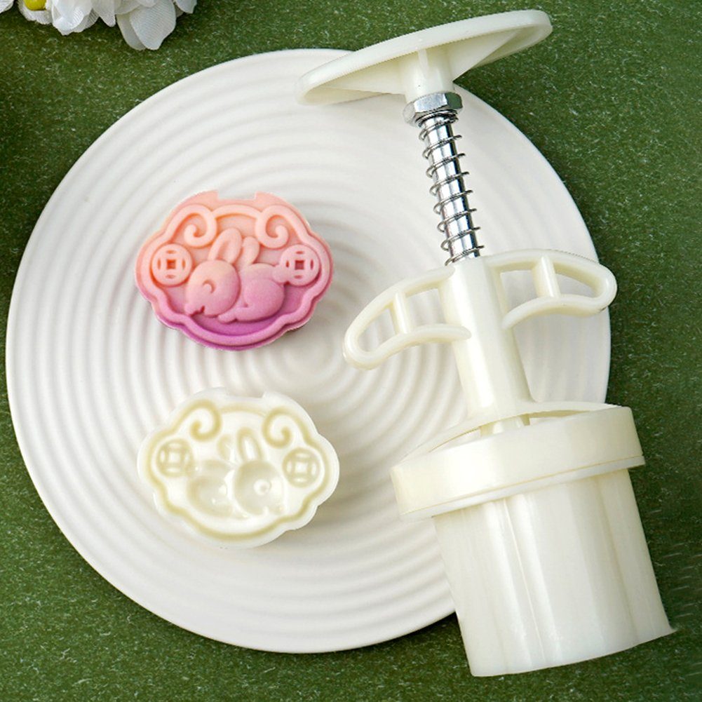 3D-Hasen-Mond-Kuchenform-Set, Brokatkarpfen Blusmart Muffinform 50 Kekse Backform, G Wiederverwendbare