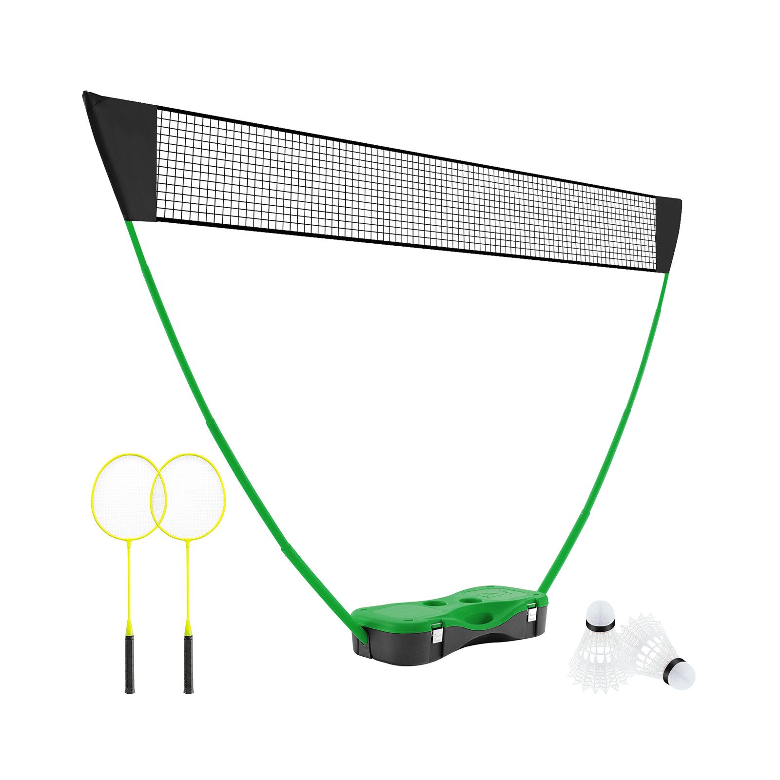 COSTWAY Badmintonnetz, tragbares Badminton-Set mit Schlägern