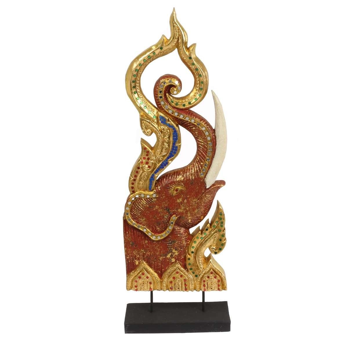 St), 72 Skulptur Ursprungsland (1 traditionelle im in Oriental Dekofigur rot rechts Handarbeit Galerie Herstellung cm Elefant