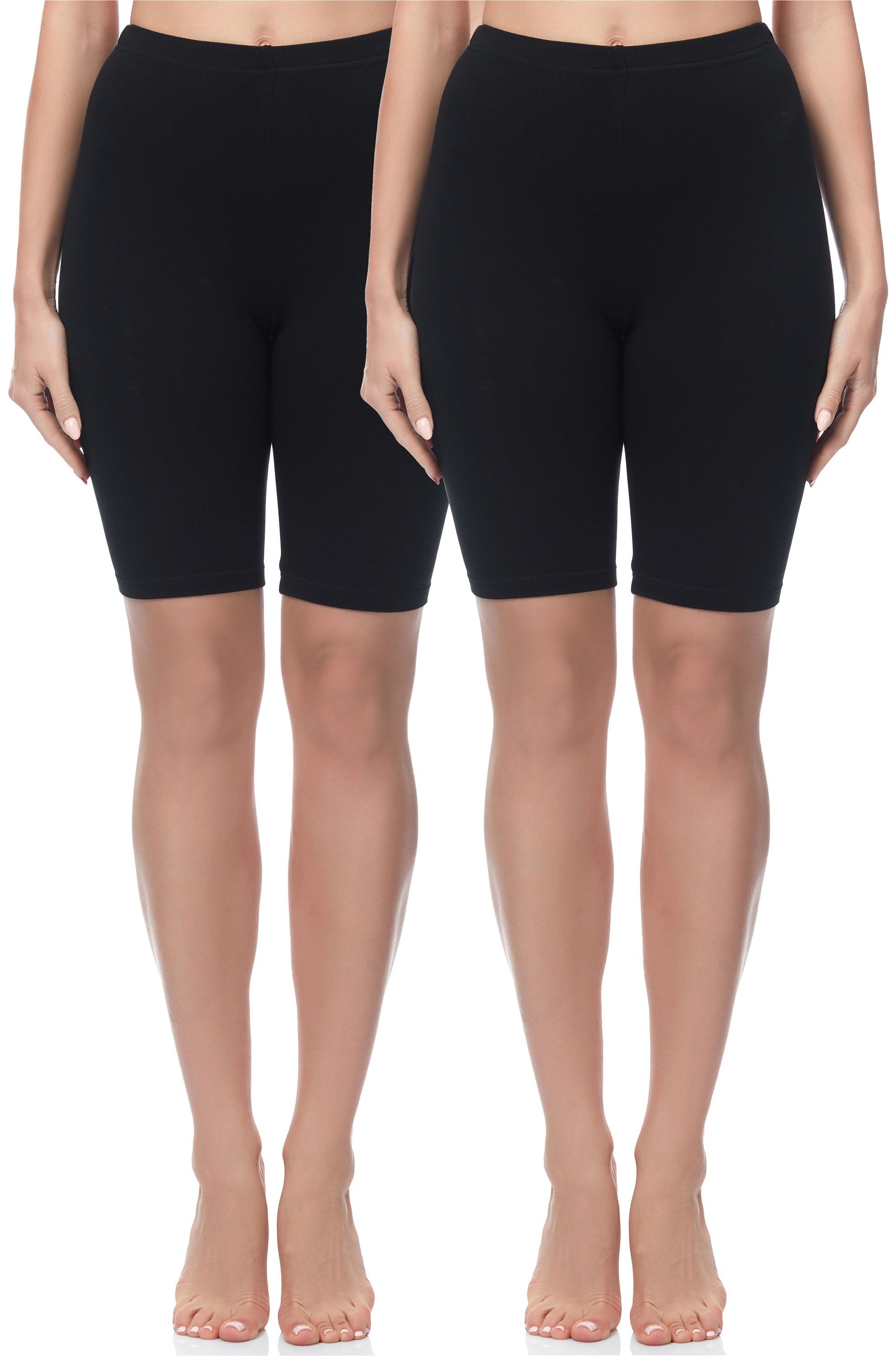 Merry Style Leggings 2 Pack Damen Kurze Leggings aus Baumwolle MS10-200 (2-tlg) elastischer Bund