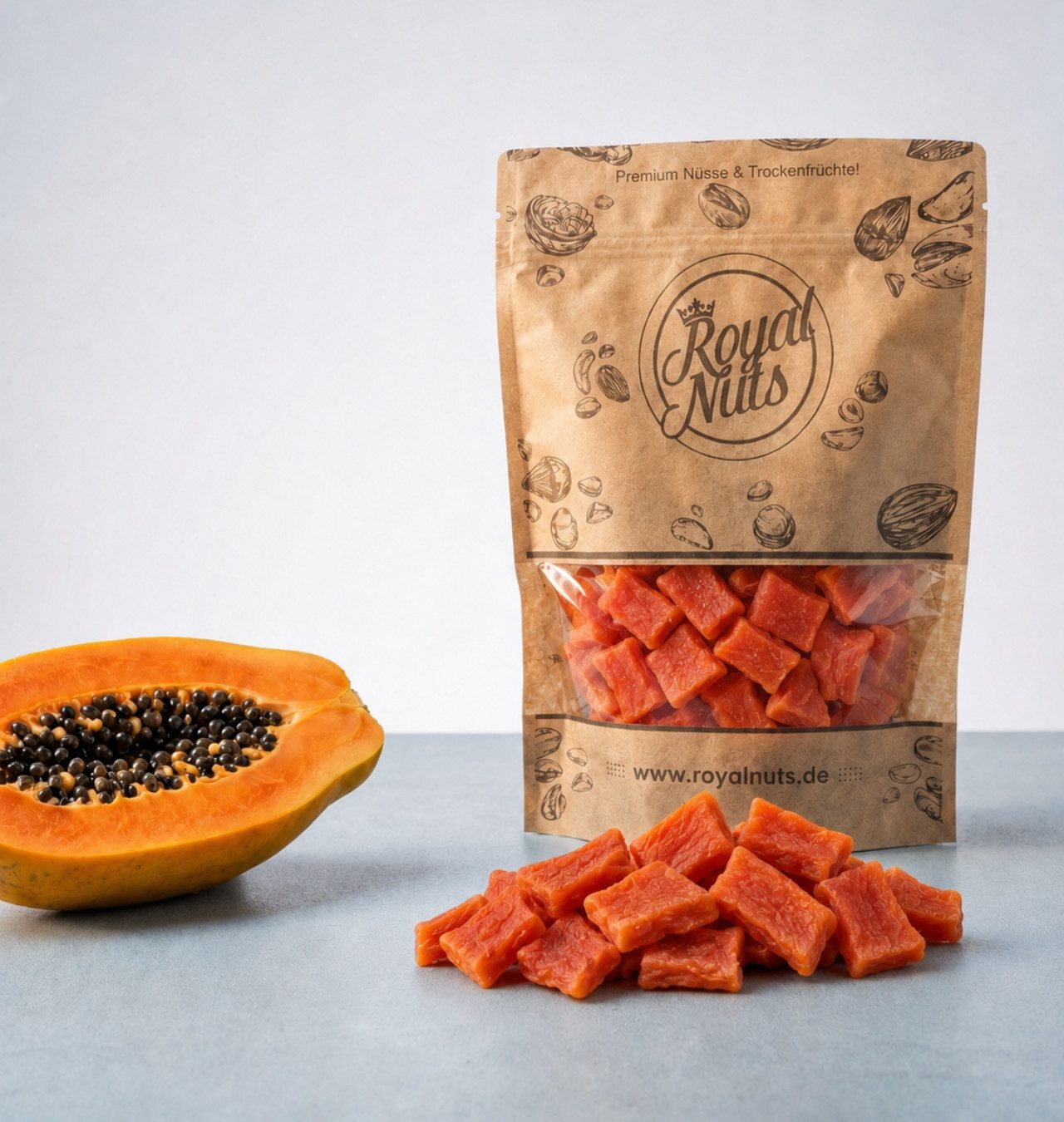Royalnuts Genuss GmbH Trockenfrüchte 500g Getrocknete Papaya, Royalnuts
