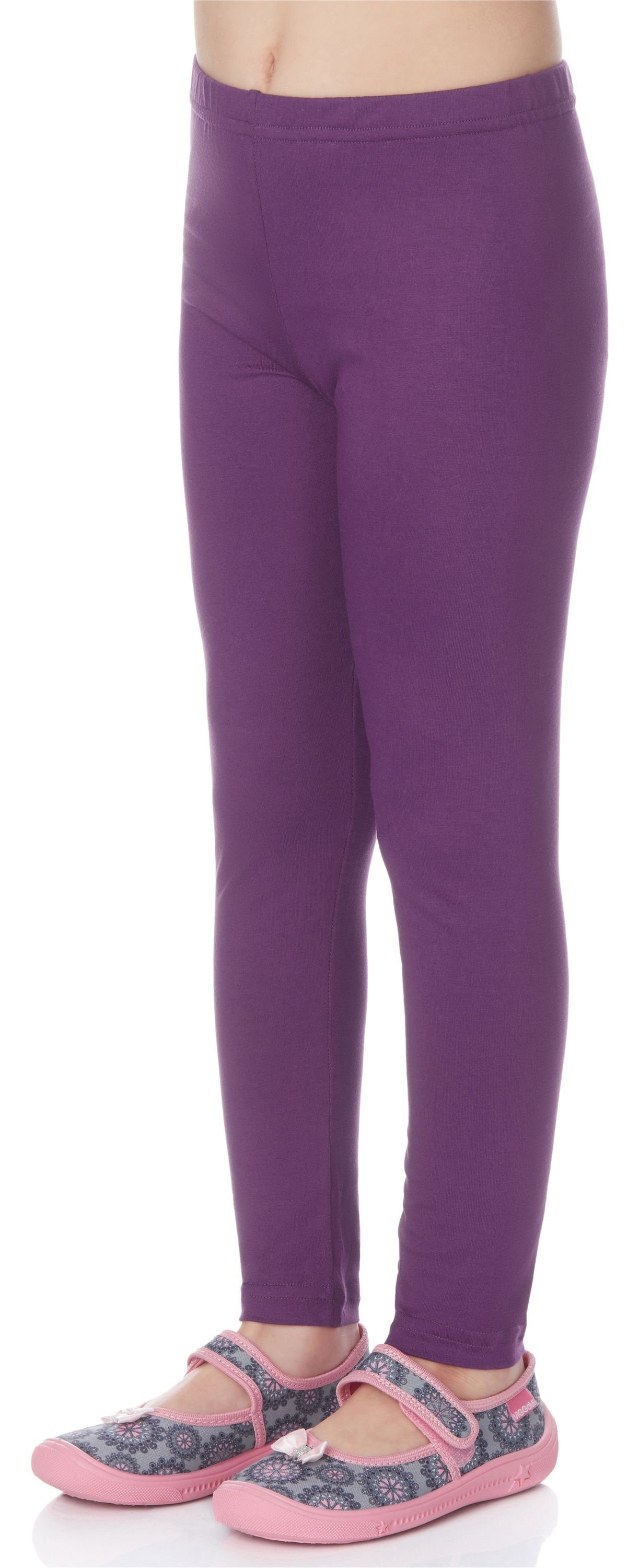 Merry Style Leggings Mädchen Lange Leggings aus Viskose MS10-130 (1-tlg) elastischer Bund Purpur