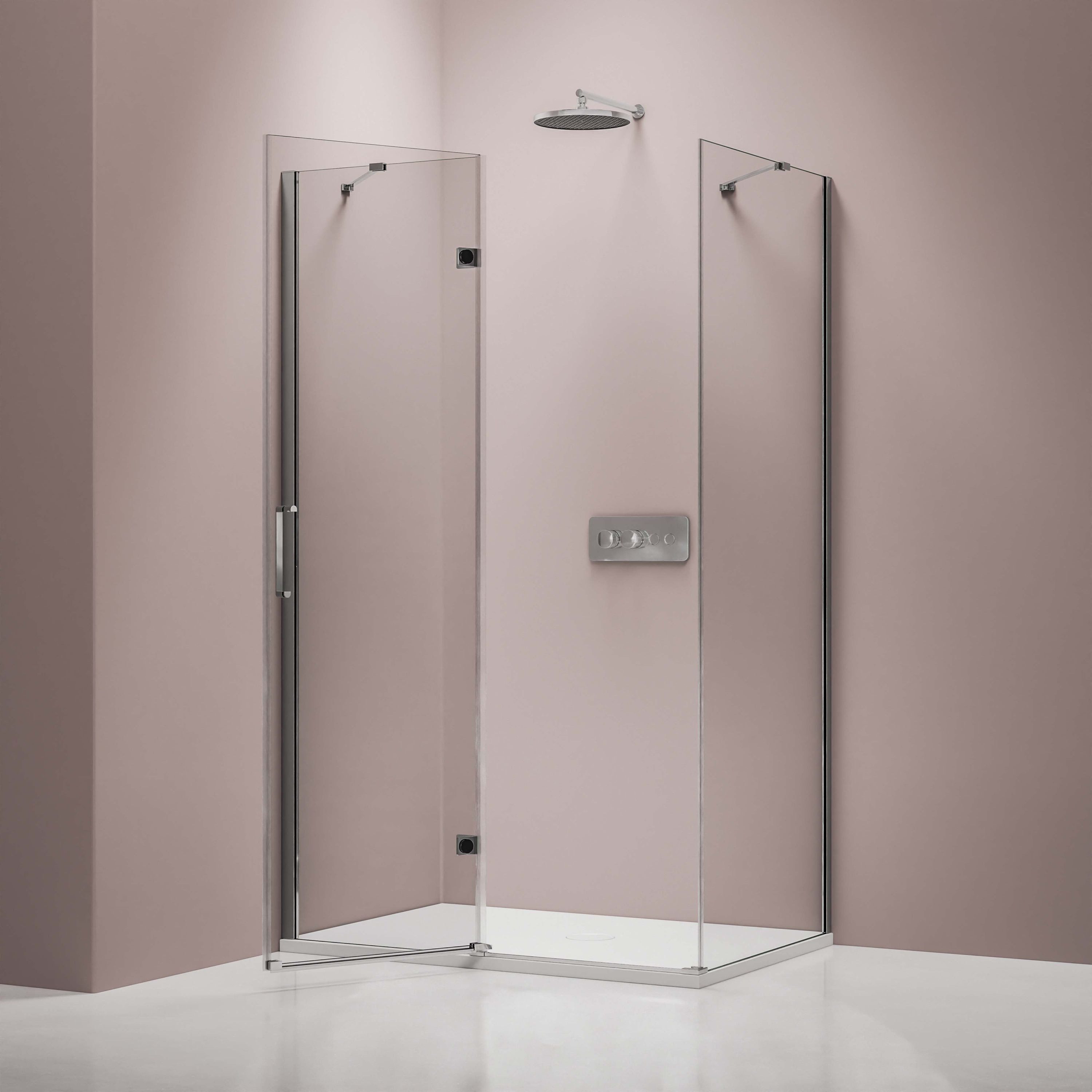 Bernstein Eckdusche NT403 90x80 cm Links, BxT: 90x80 cm, ESG Sicherheitsglas 8mm, Eckdusche Drehtür 90x80 Anschlag Links 8mm Nano