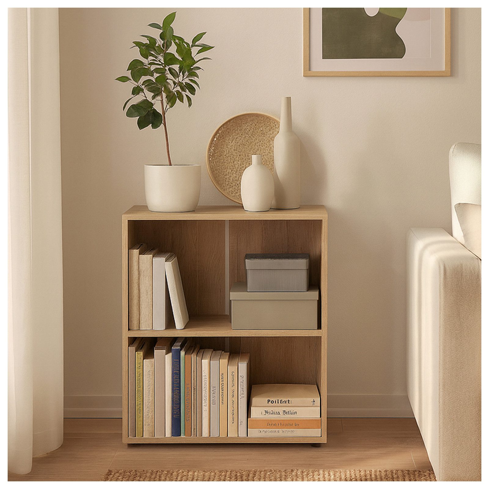 HTI-Living Mehrzweckregal Standregal Nina mit 2 Fächern Sonoma, Stück 1-tlg., Mehrzweckregal